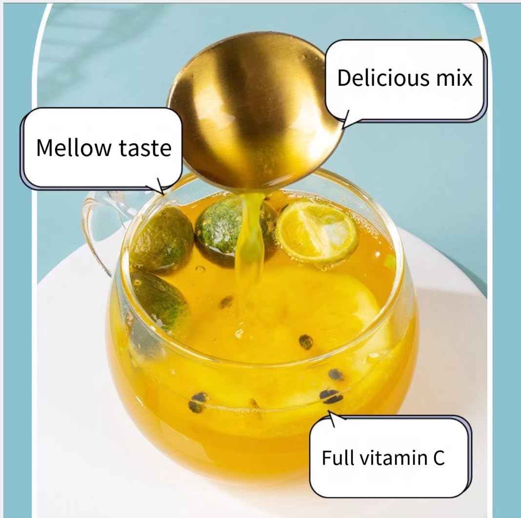 Premium Kumquat Lemon Passion Fruit Tea - 225g (15g x 15 Pack) | Natural Sour & Sweet Blend | No Additives | Perfect for Iced Tea, Gift Giving & Relaxation