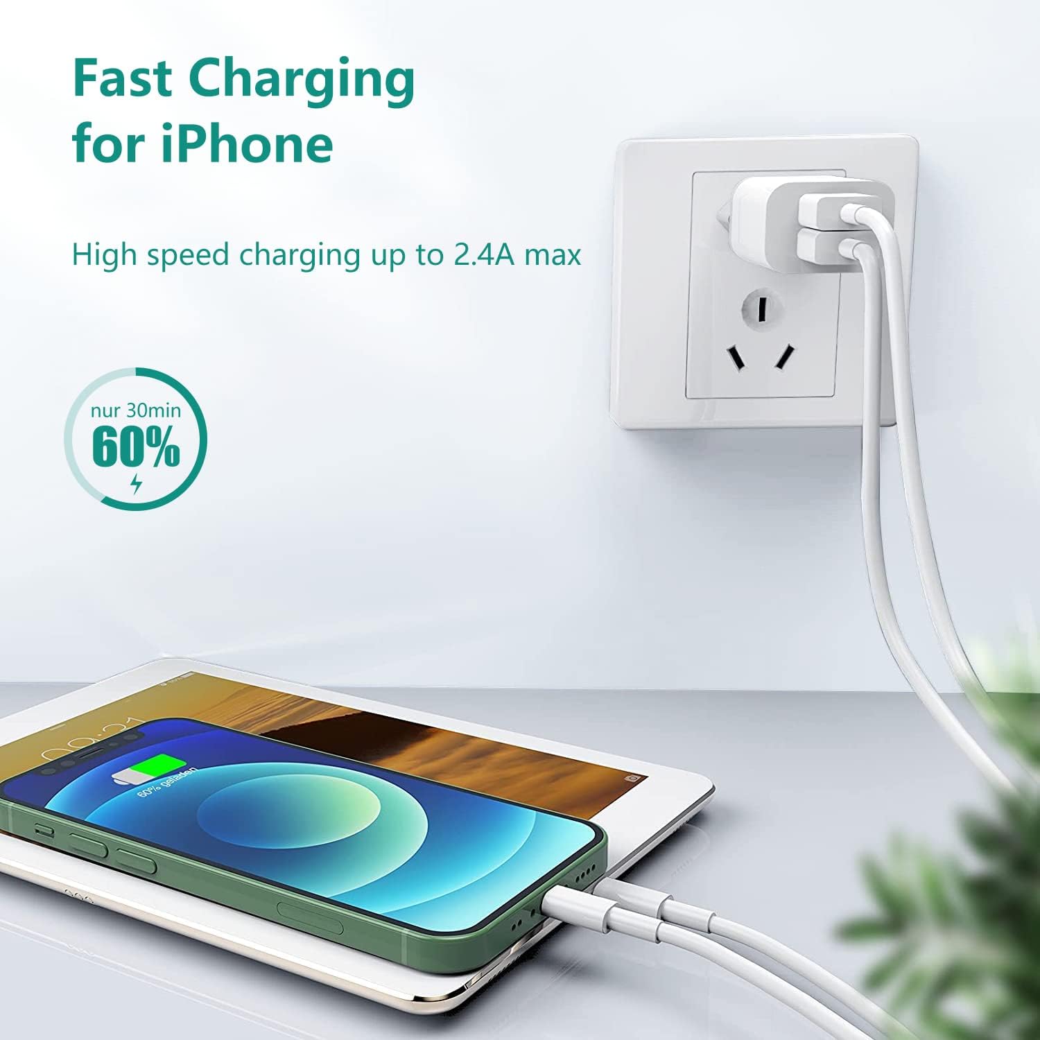 Original Apple 3-Pack 2m Lightning to USB Fast Charging Cable - Compatible with iPhone 14 Pro/13 Pro Max/12 Mini/11 Pro/X/XS/XR/8/7/6/SE & iPad - Perfect for Home, Office & Travel Charging