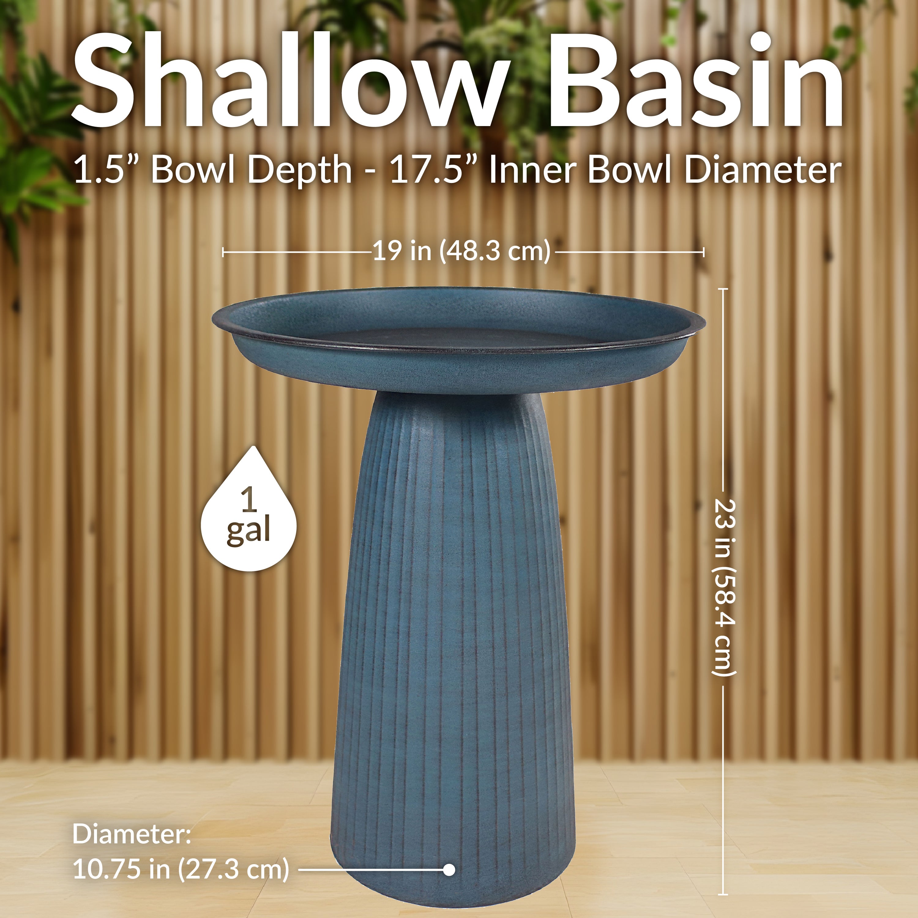 UV-Resistant Metal Outdoor Bird Bath by Sunnydaze - Perfect for Garden, Patio & Backyard Decor