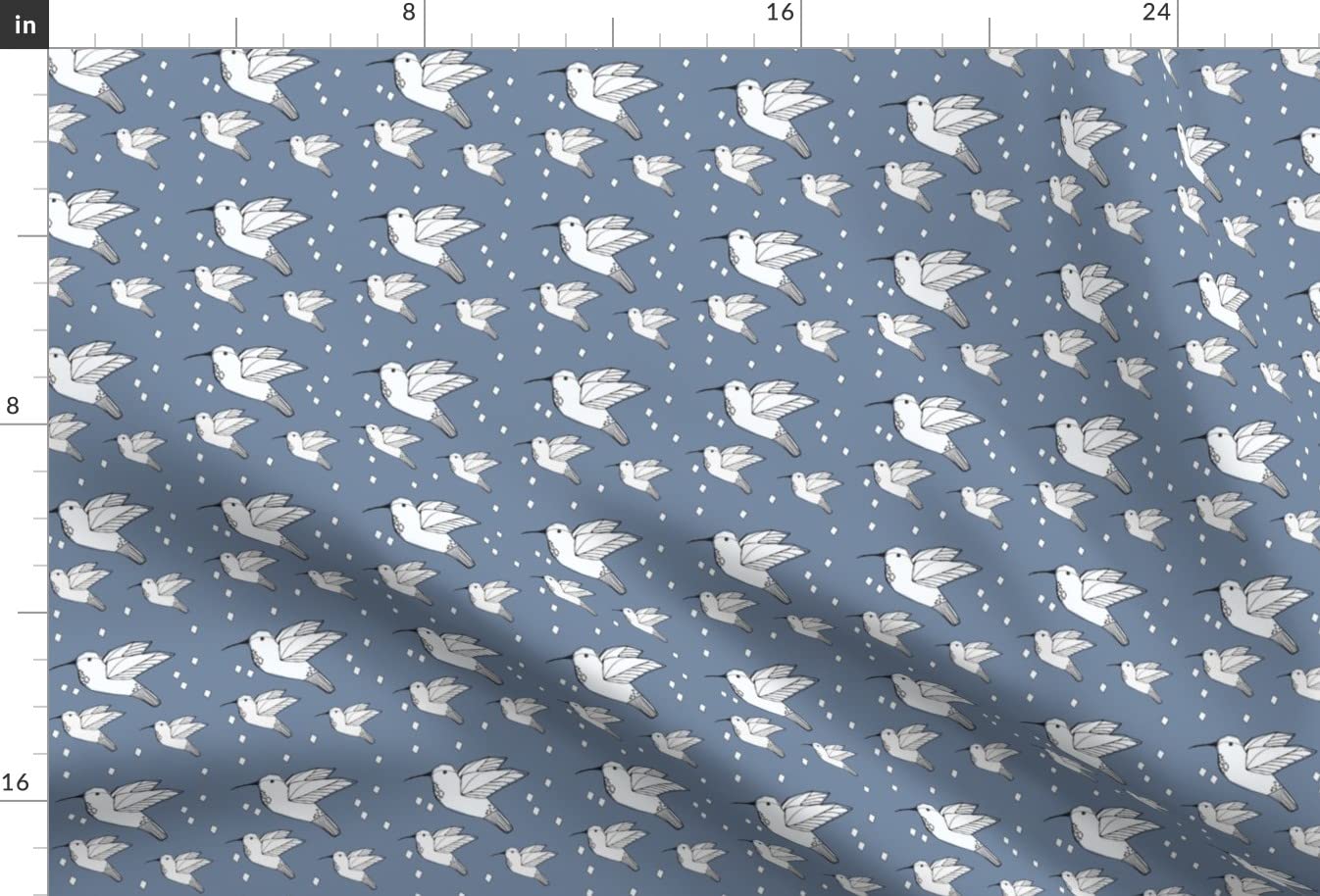 Bird Blue Graphic Animal Woodland Printed Minky Fabric Fat Quarter - Soft Plush Fabric for Sewing Baby Blankets, Quilt Backing & DIY Plush Toys - Perfect for Nursery Decor & Craft Projects