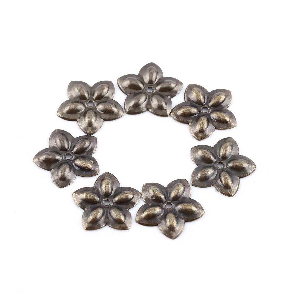 100pcs Antique Brass Upholstery Tacks - 23mm Furniture Nails for Sofa Repair, DIY Crafts & Home Decor | K245 Plum Nail | Perfect for Upholstery Projects, Woodworking & Decorative Accents