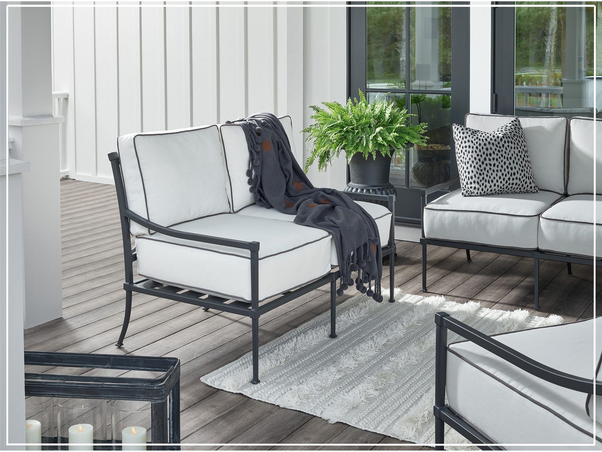 Universal Coastal Living Outdoor Seneca Loveseat - Water-Resistant Wicker Patio Furniture Set with Cushions, Perfect for Beach House, Poolside or Garden Relaxation