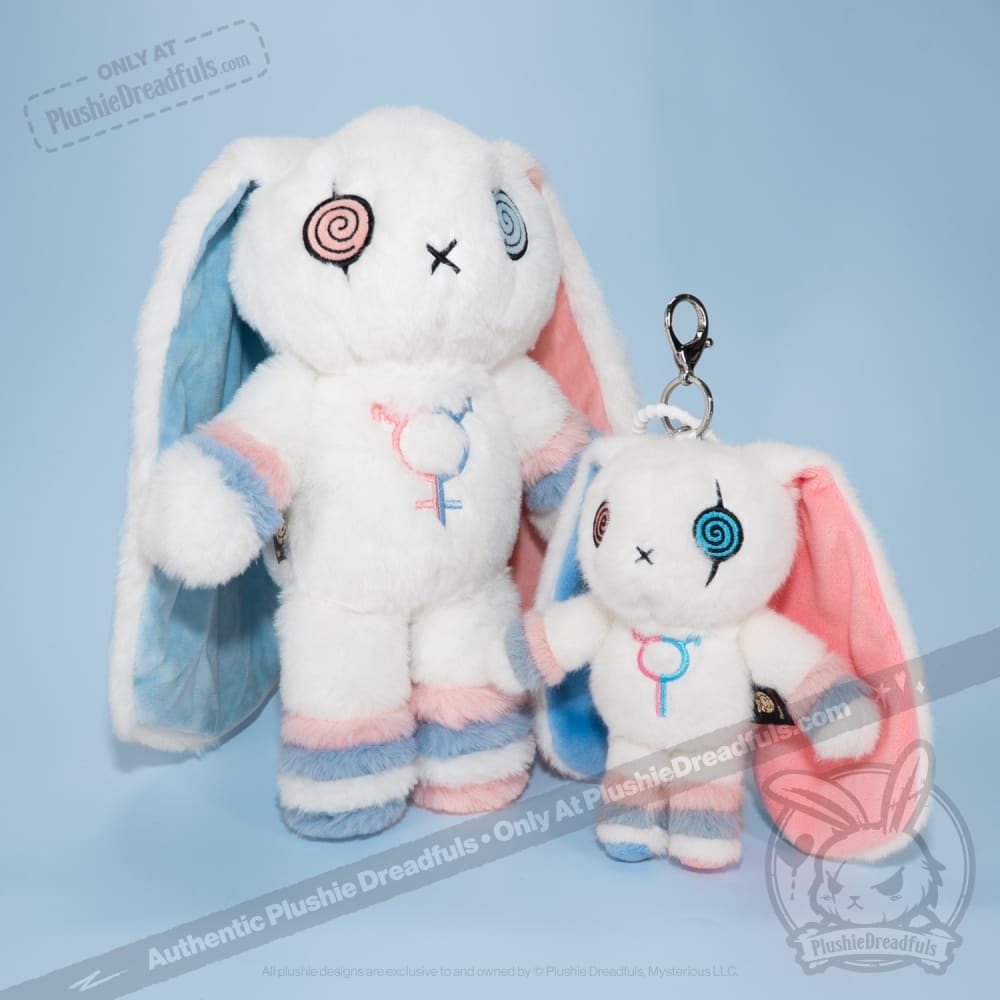 Plushie Dreadfuls Gender Dysphoria Rabbit Plush Keychain - Soft Stuffed Animal Toy for Mental Health Awareness, LGBTQ+ Support & Emotional Comfort | Perfect for Backpacks, Gifts & Therapy