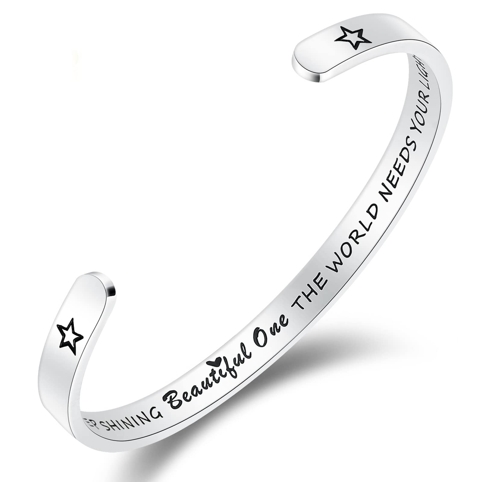 THEMEROL Inspirational Bracelet for Women - Personalized Mantra Quote Jewelry Gift for Her, Daughter, Sister, Mom & Best Friend with Gift Box | Birthday, Graduation, Christmas Present & Daily Motivation Jewelry