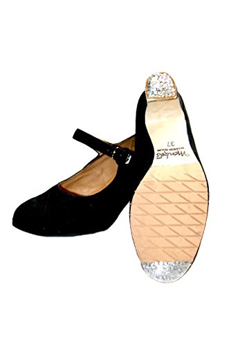 Best Flamenco Dance Shoes for Women - Genuine Leather with Nails - Size 8.5 (40EU) Black - Perfect for Spanish Dance Performances & Practice