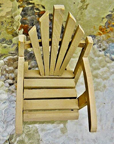 Hand-Painted Driftwood Adirondack Chair Miniature - 5.5 x 3.75 x 5.25 Inch Fairy Garden Decor, Dollhouse Furniture, Home & Garden Miniature Accessories - Perfect for Fairy Gardens, Dollhouse Displays & Miniature Landscapes