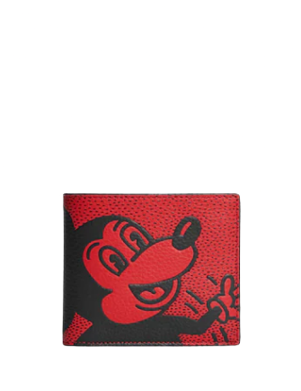 Coach Disney Mickey Mouse X Keith Haring 3-in-1 Wallet - Stylish Crossbody Card Holder for Women & Men - Perfect for Travel, Shopping & Everyday Use