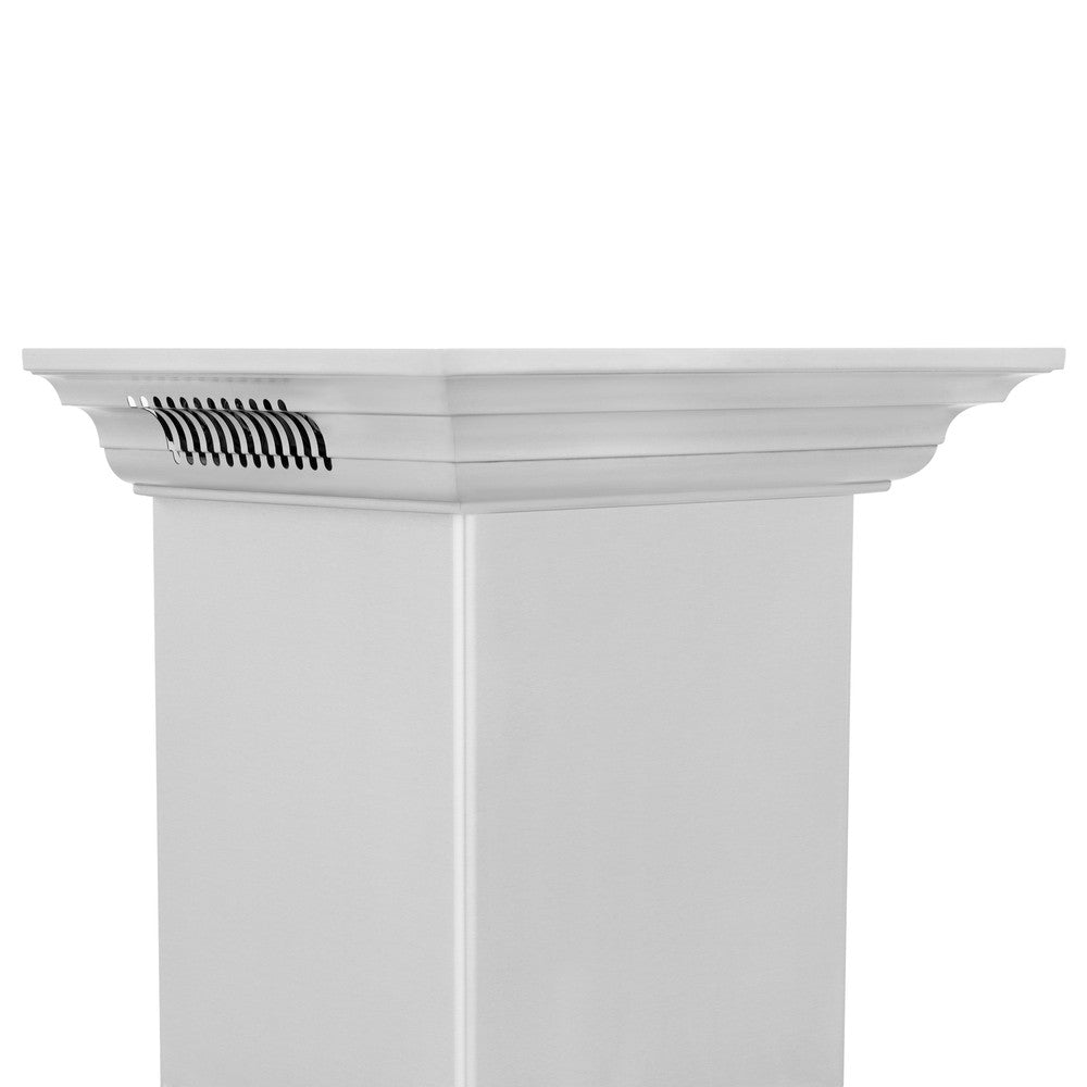 ZLINE KN4CRN BT Stainless Steel Wall Mount Range Hood with Ducted Ventilation & Built-in CrownSound Bluetooth Speakers - Perfect for Modern Kitchens & Open-Concept Living Spaces