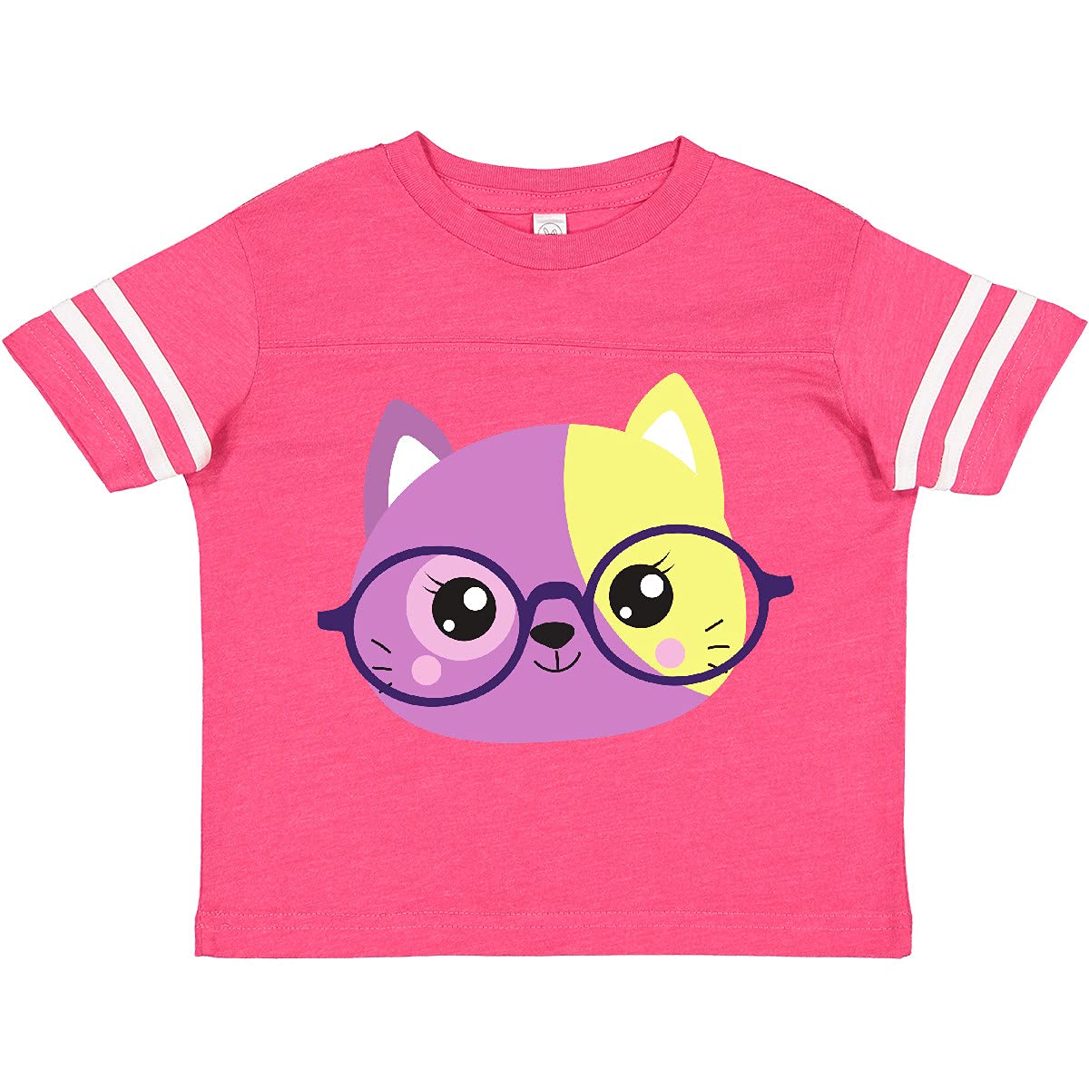 Inktastic Hipster Cat with Glasses - Cute Kitten Graphic Toddler T-Shirt for Boys & Girls | Fun Casual Wear for Playdates & Family Outings