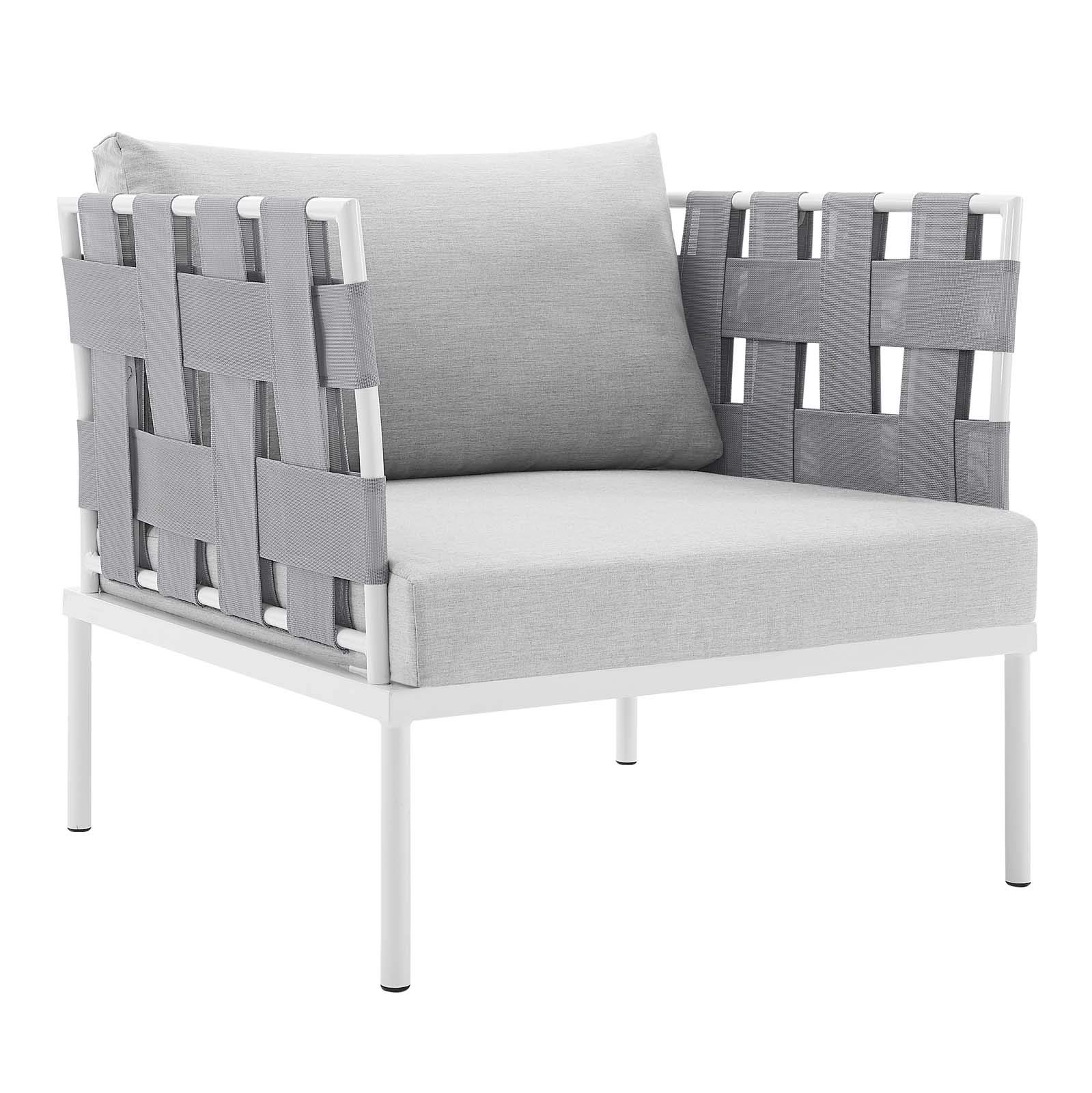 Modway Harmony Outdoor Patio Aluminum Armchair - Durable Gray Aluminum Frame, Weather-Resistant, Comfortable Seating for Garden, Poolside & Backyard Relaxation