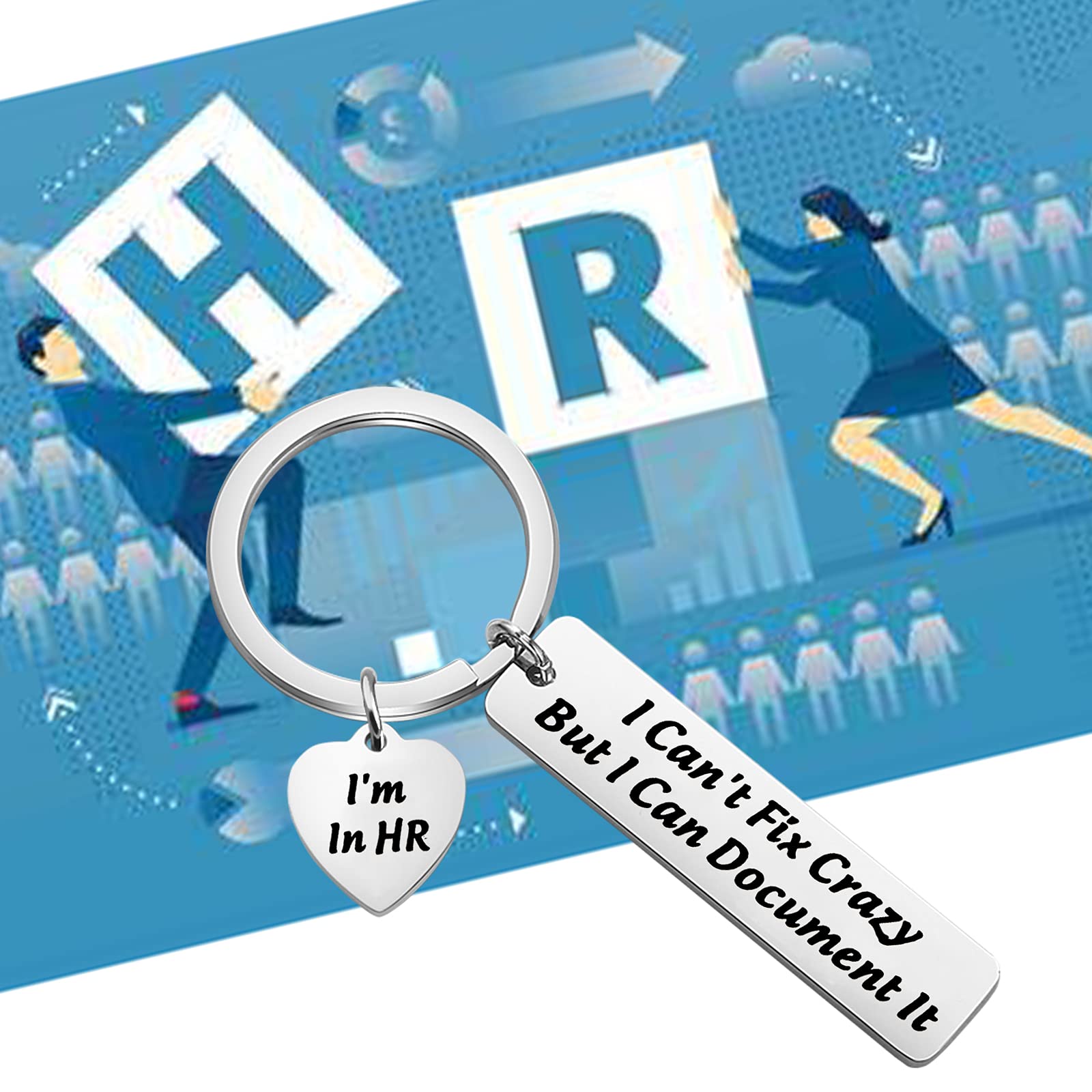 HR Keychain Gift for Human Resource Professionals - I'm In HR Keychain for HR Managers & Coworkers - Perfect Employee Appreciation Gift for Office & Workplace