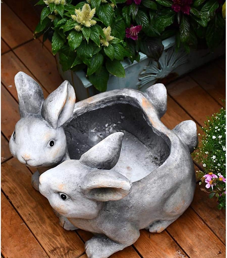 Cute Rabbit Flower Pot Hanging Planters - Garden & Balcony Decoration for Indoor/Outdoor Plants - Perfect for Home, Patio, and Small Space Gardening