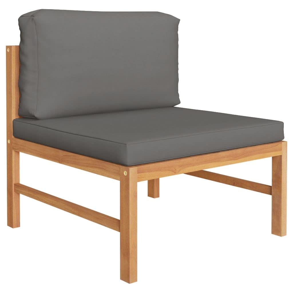 2-Piece Teak Wood Patio Lounge Set with Dark Gray Cushions - Outdoor Sofa & Comfy Couch for Patio, Porch, Garden, Lawn or Backyard - Perfect for Relaxing, Sunbathing & Outdoor Entertaining