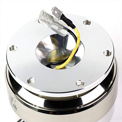 NRG SRK-200 Silver Aluminum Racing Steering Wheel Quick Release Adapter - Gen 2.0 Performance Design for 6-Hole 2-Way Pattern | Perfect for Drift Racing, Track Days & Car Enthusiasts