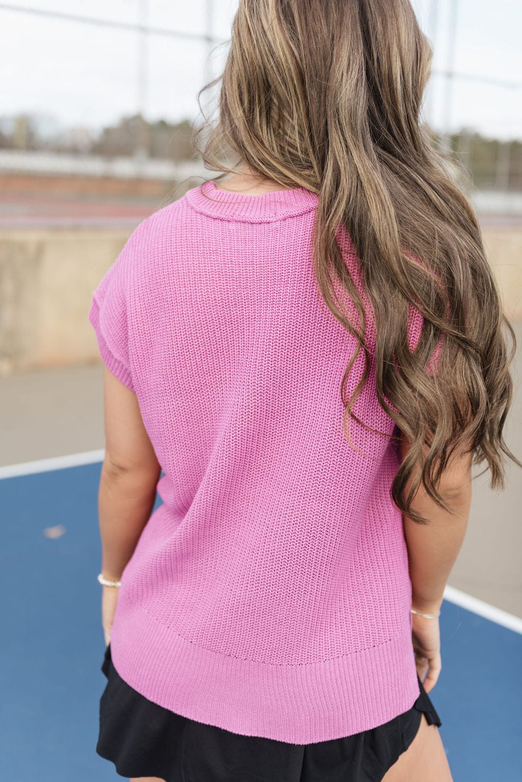 Women's Pink Oversized Short Sleeve Knit Top - Soft Cotton Casual Summer Blouse for Streetwear & Vacation Outfits