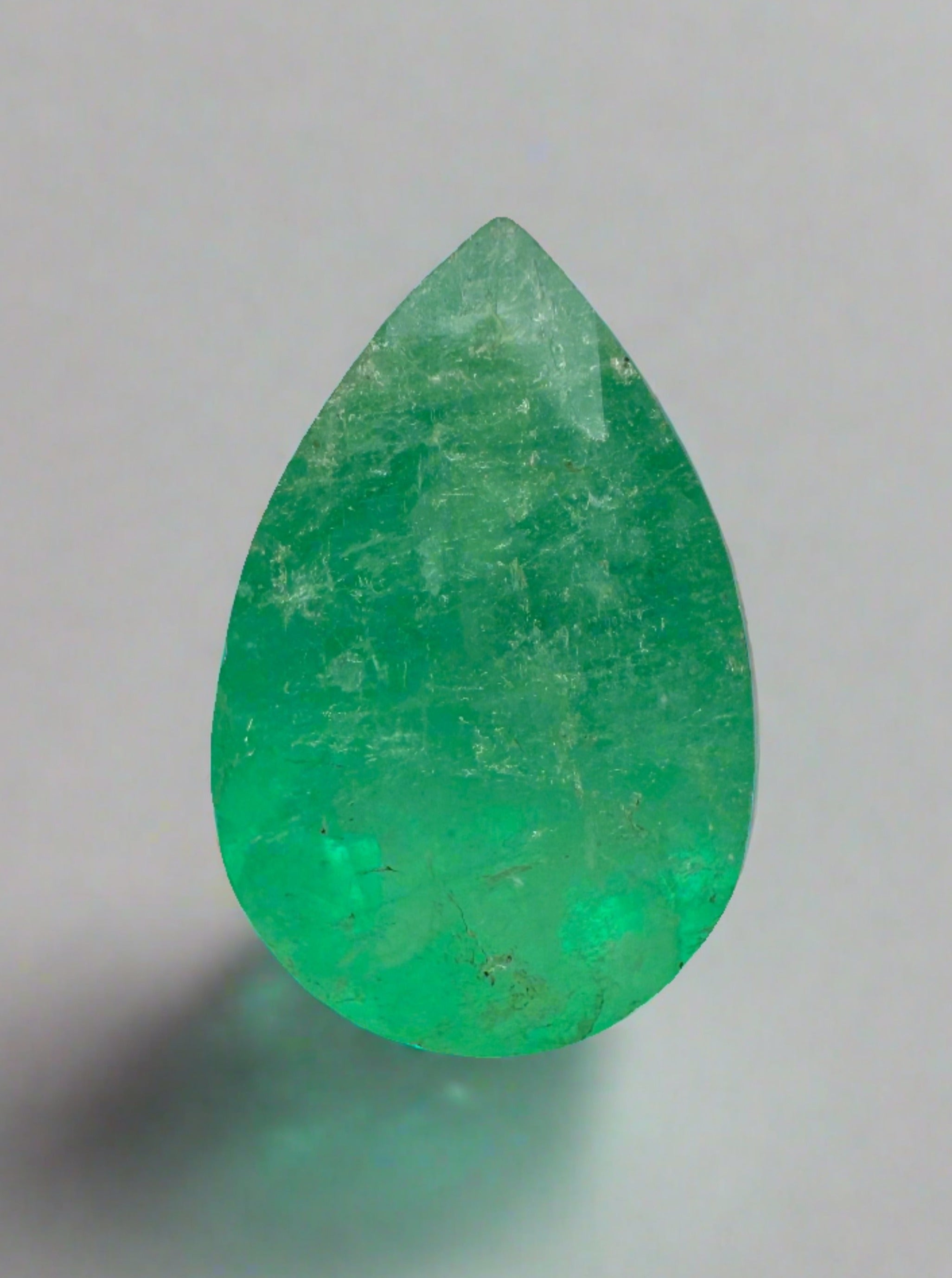 2.92 Carat Yellowish Green Natural Loose Colombian Emerald Pear Cut Gemstone for Jewelry Making, Engagement Rings & Luxury Gifts