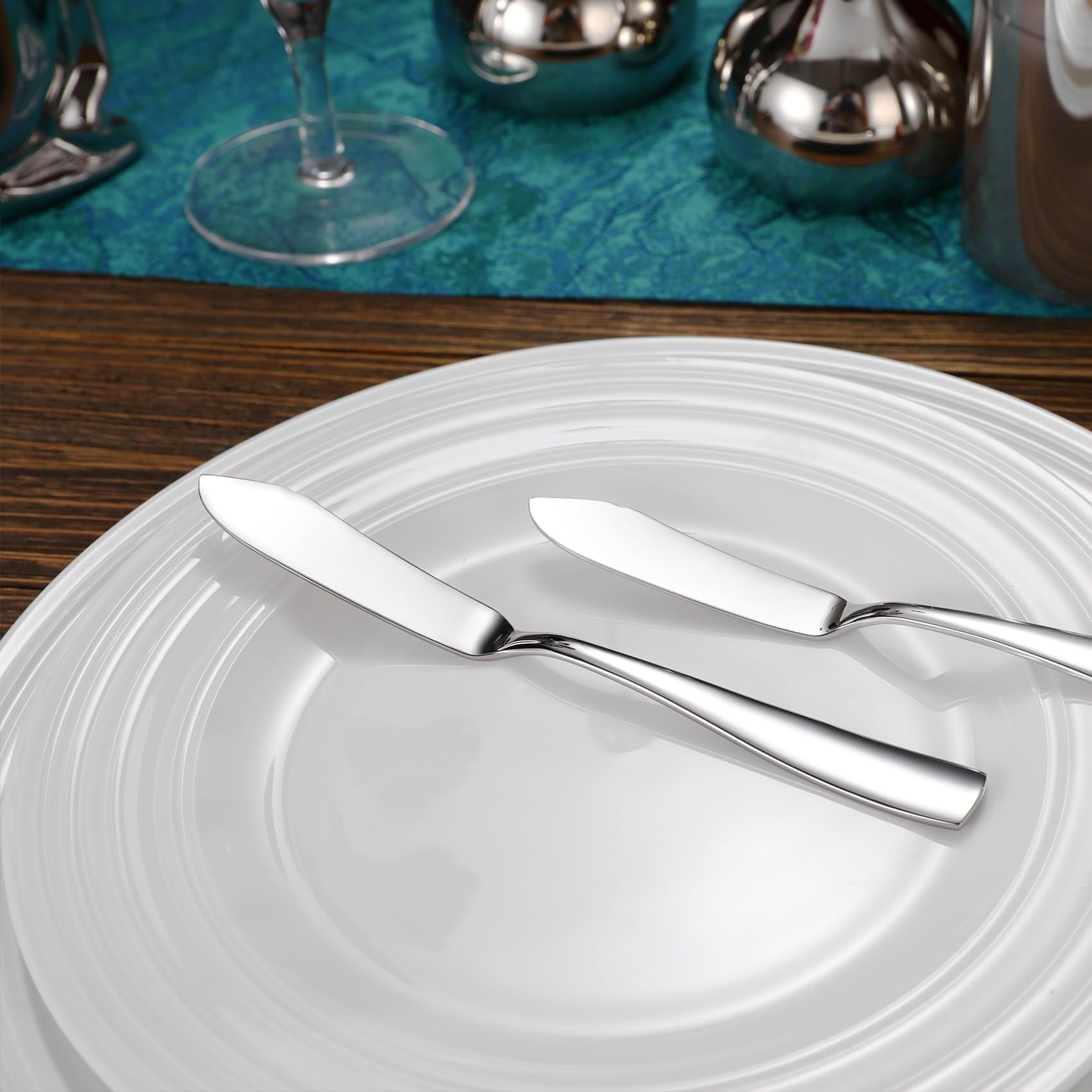 KEAWELL Premium 4-Piece 7-Inch Louis Style Butter Knives Set - 18/10 Stainless Steel, Dishwasher Safe - Perfect for Breakfast, Brunch, and Formal Dining