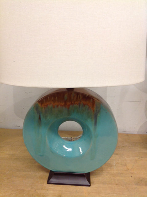 24 Aqua & Brown Ceramic Drip Lamp - Handmade Boho Pendant Light for Living Room, Bedroom & Dining Room Decor - Perfect for Modern, Farmhouse & Vintage Style Interiors