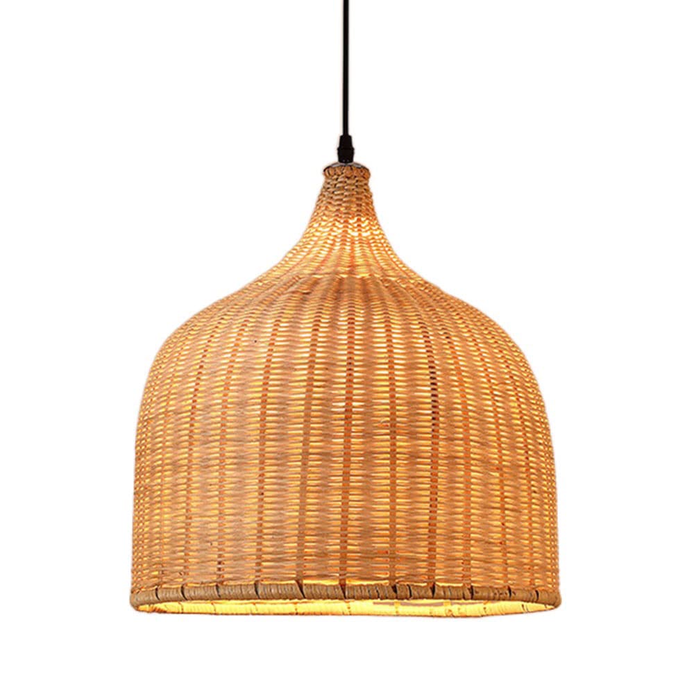 Modern Rattan Basket Ceiling Pendant Light - Bamboo Chandelier for Bedroom, Living Room & Cafe - Industrial Style Hanging Lamp for Garden, Dining Room & Study - Perfect for Boho Decor, Farmhouse Lighting & Cozy Spaces
