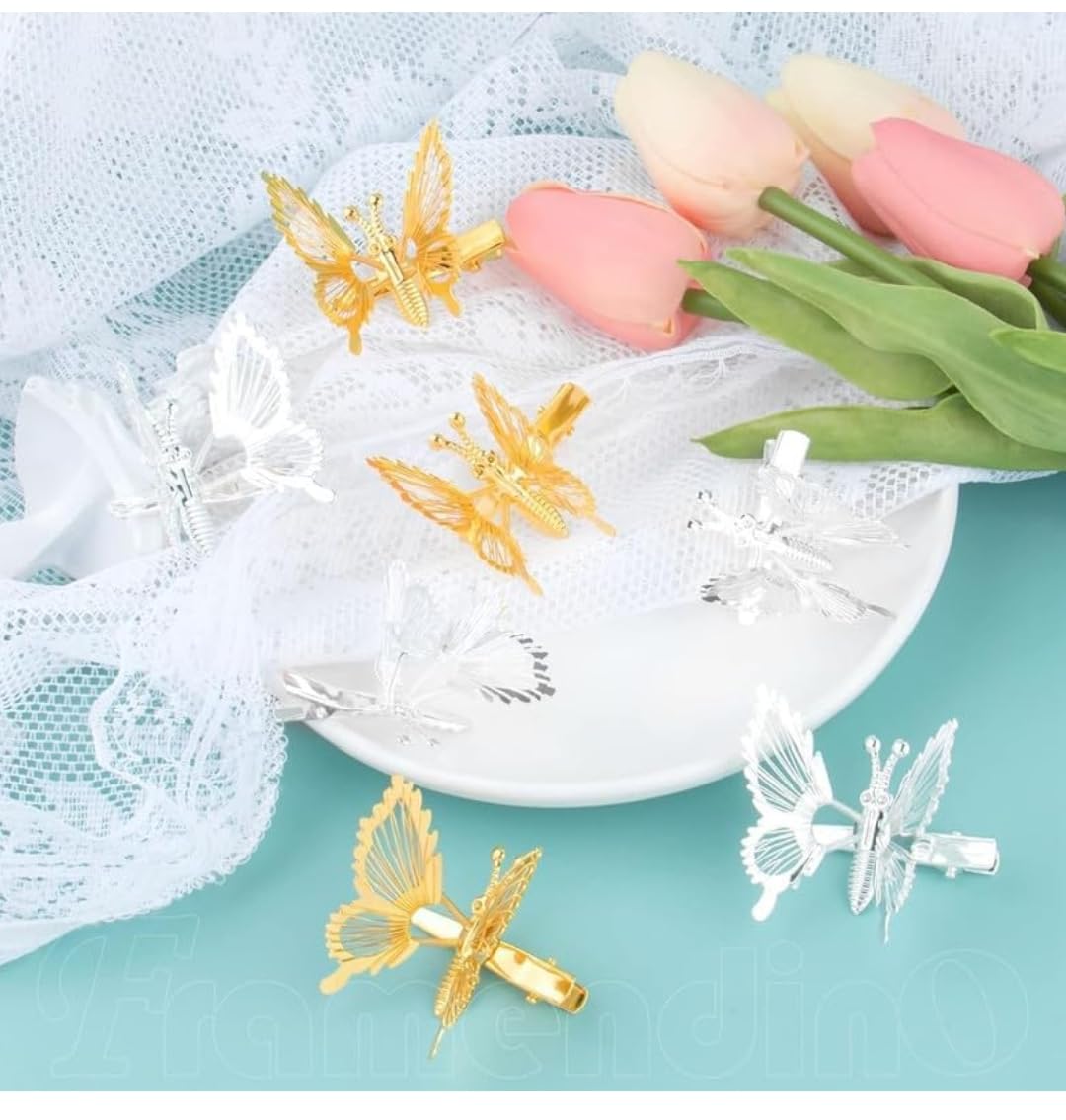 SHIDARA 6 PCS 3D Butterfly Hair Clips - Gold & Silver Metal Moving Butterfly Hair Barrettes for Women & Girls | Cute Hair Accessories for Parties, Weddings & Everyday Style