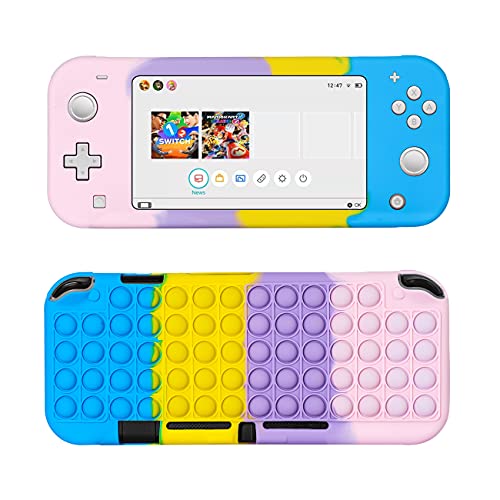 Jowhep Silicone Case for Nintendo Switch Lite - Soft Protective Cover with Fidget Toy Design for Girls, Boys & Kids - Bubble Color - Perfect for Gaming Protection & Stress Relief During Playtime
