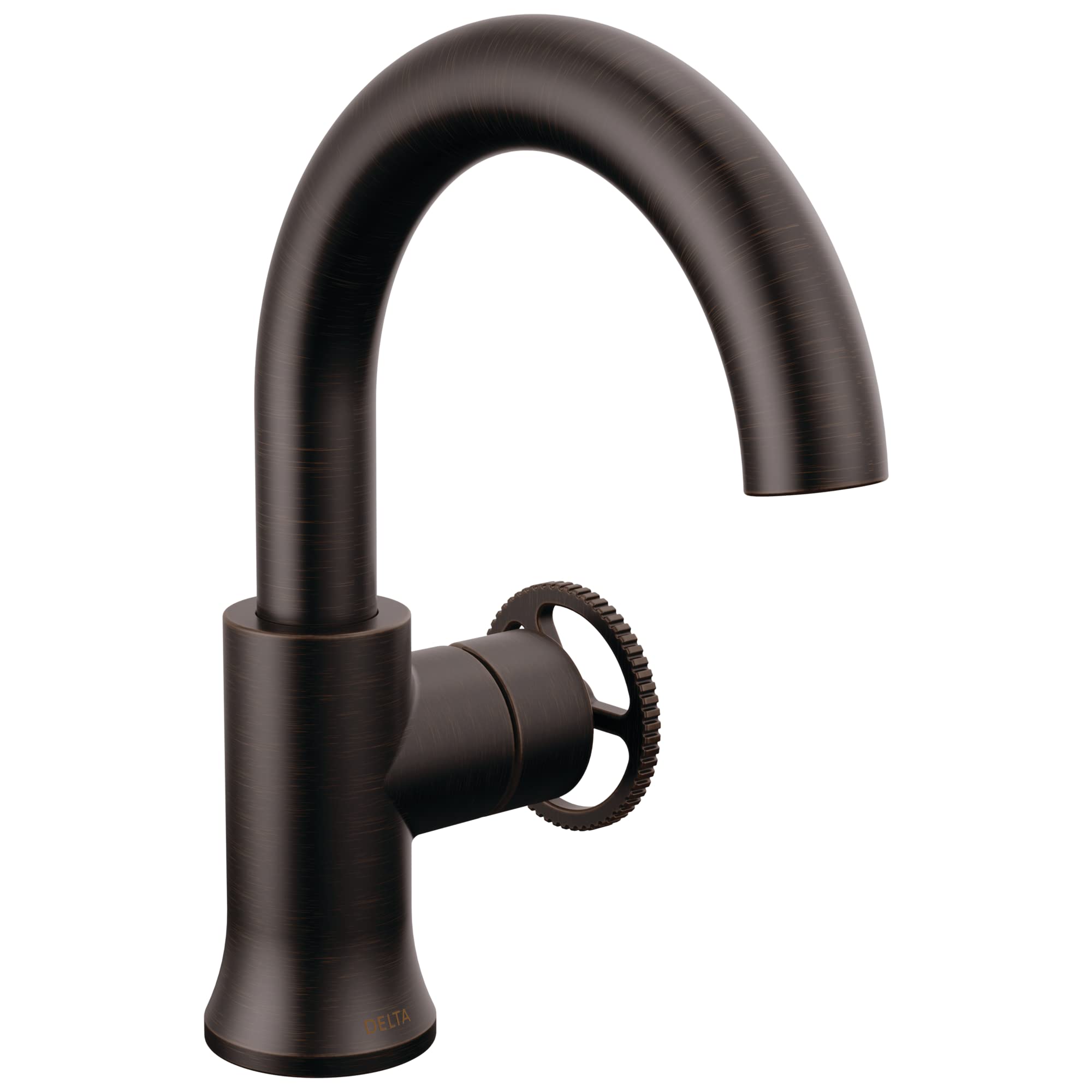Delta Trinsic Oil Rubbed Bronze Single Hole Bathroom Faucet with Drain Assembly - Perfect for Modern Sinks