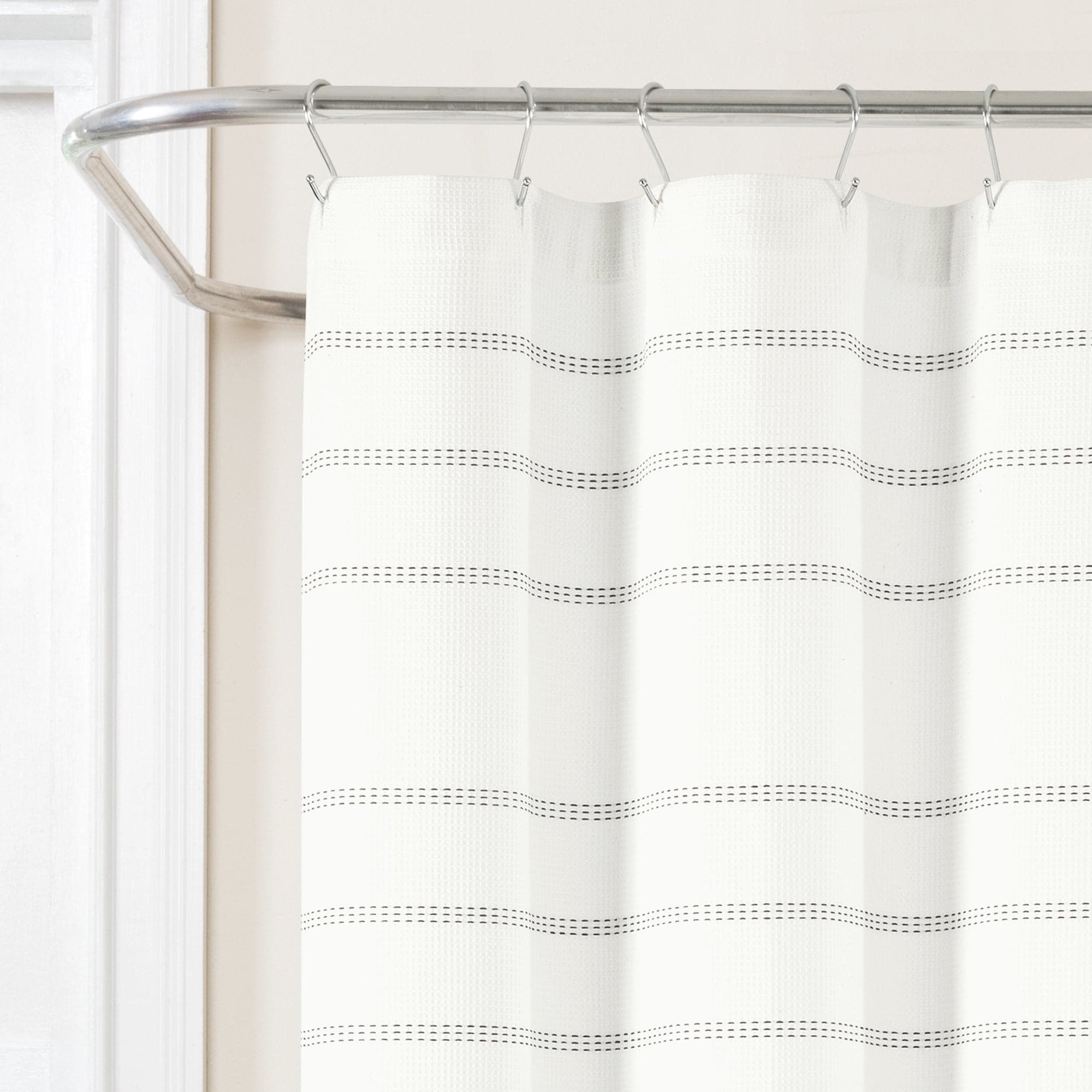 Modern Galaxy Waffle Woven Cotton Blend Shower Curtain - Waterproof Bathroom Decor for Spa-Like Shower Experience