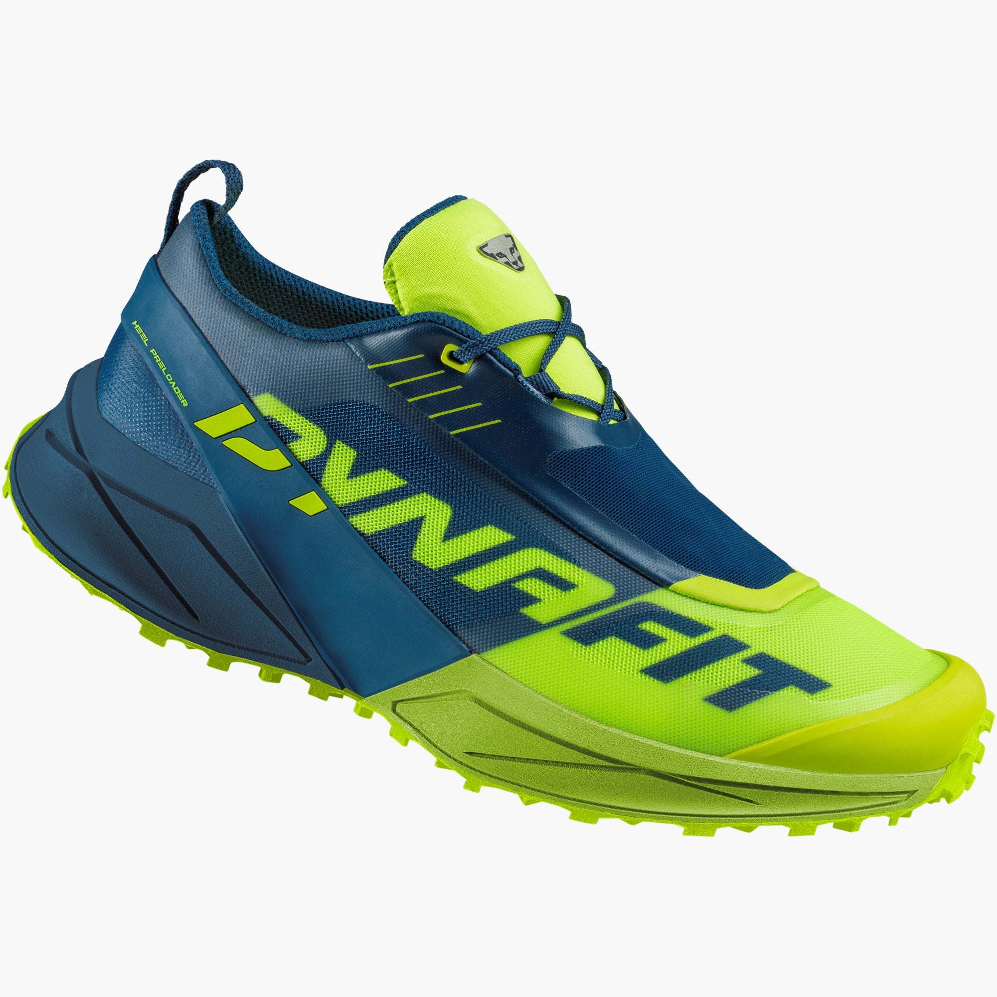 Dynafit Men's Ultra 100 Running Shoes - Lightweight & Breathable Trail Running Shoes for Men in Poseidon/Fluo Yellow | Perfect for Trail Running, Hiking & Outdoor Adventures