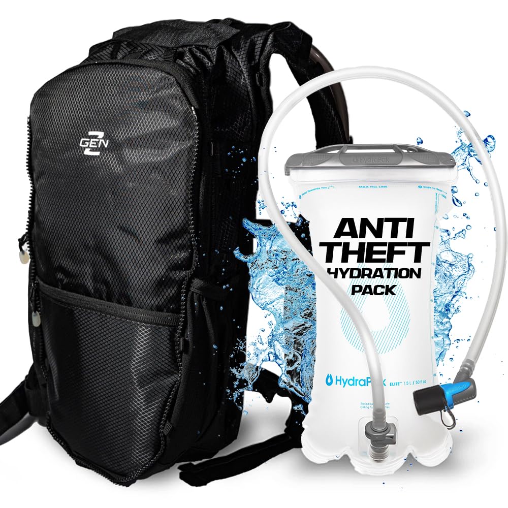 RaveRunner® Anti-Theft Hydration Backpack - Waterproof Festival Hydration Pack with Insulated Water Bladder for Raves, Concerts & Outdoor Adventures | Perfect for EDM Festivals, Hiking & Travel