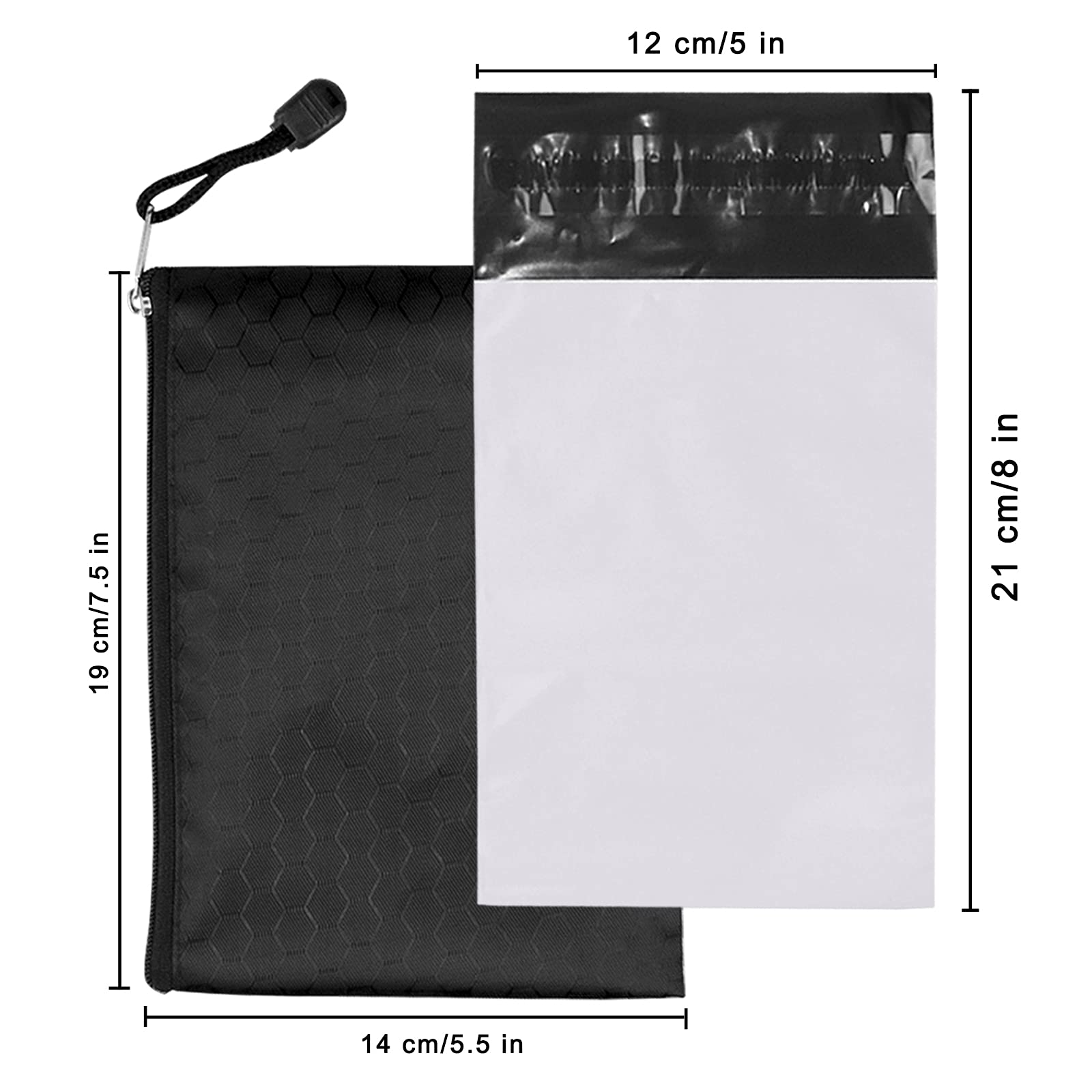 Discreet Feminine Hygiene Disposal Bags - 100 Pack White Opaque Sealed Bags (5x8 inches) for Tampons, Pads & Liners - Includes Black Storage Pouch | Travel, Gym & On-the-Go Sanitary Waste Disposal