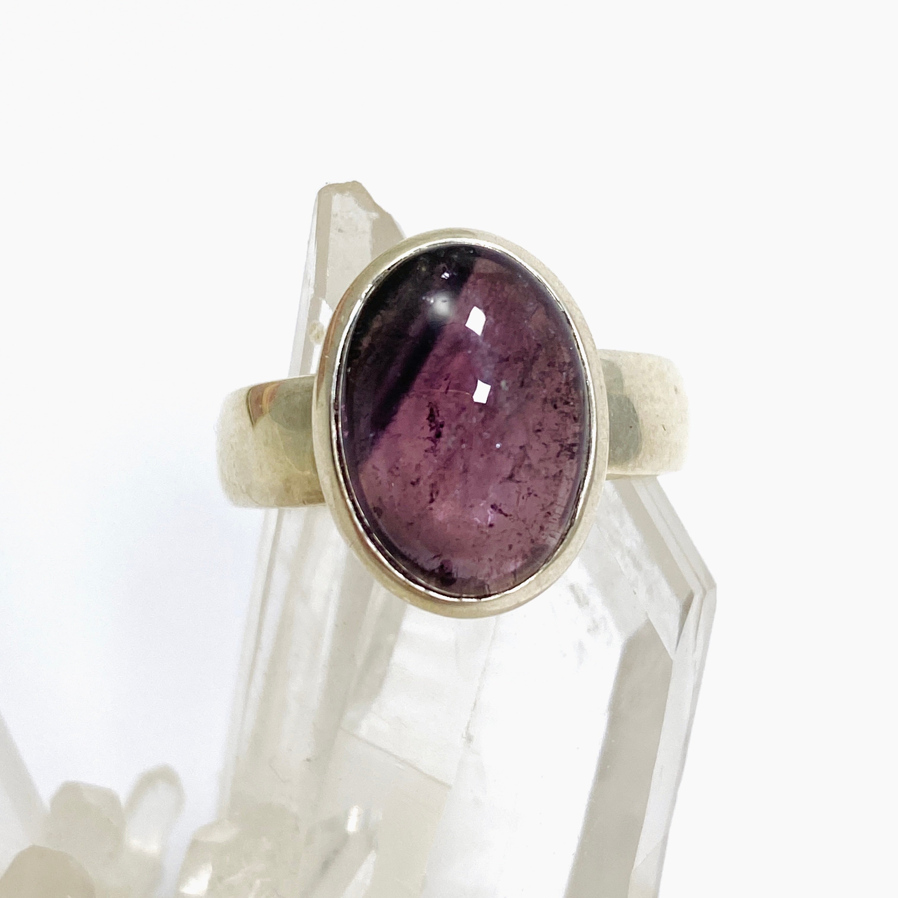 Pink Tourmaline Oval Cabochon Ring Size 9 - Genuine Gemstone Jewelry for Women - Perfect for Engagement, Wedding & Everyday Wear