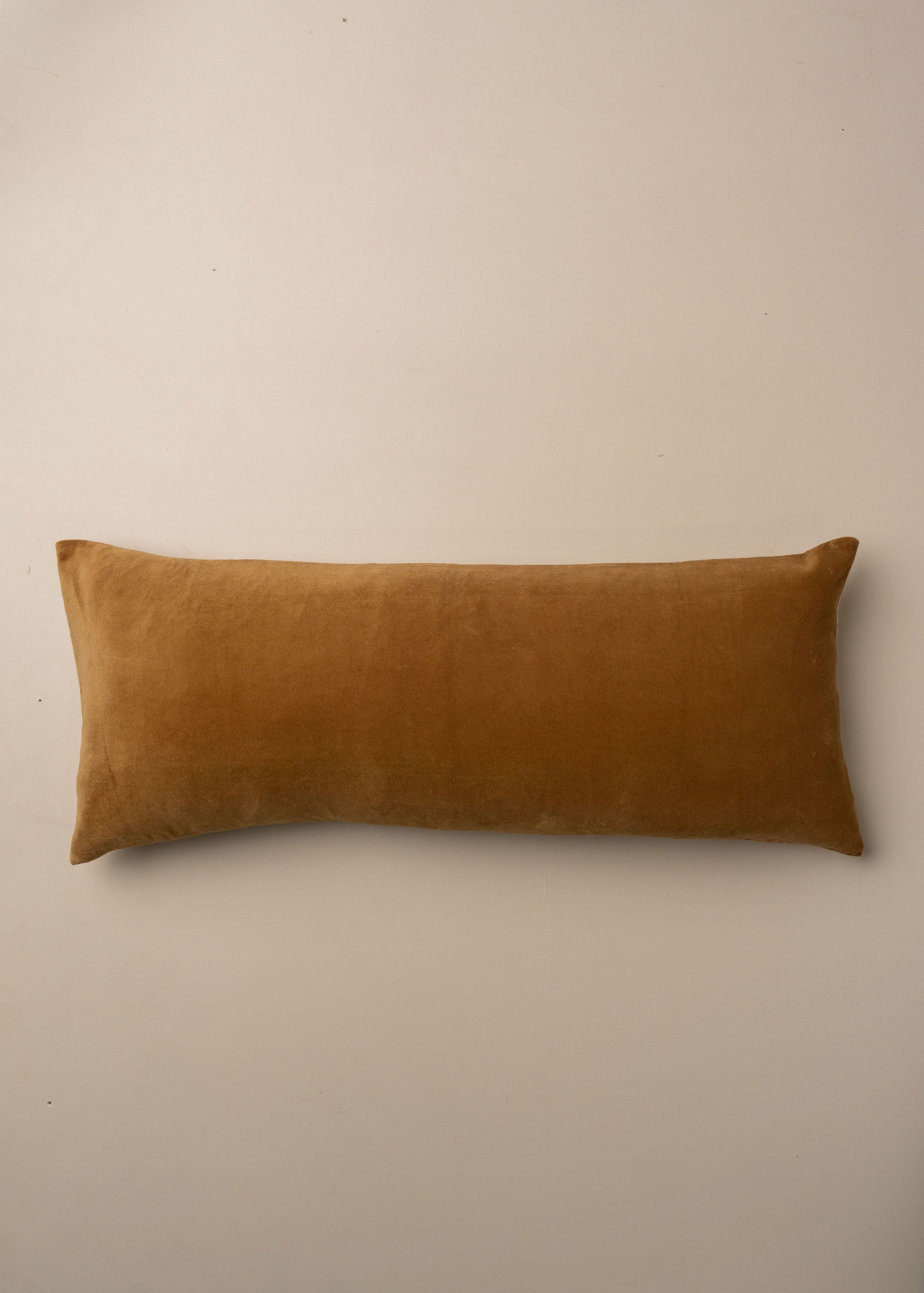 Premium Linen & Velvet Bolster Cushion - Nutmeg Color | Support Pillow for Sofa, Bed & Floor Lounging | Home Decor & Comfort Essential
