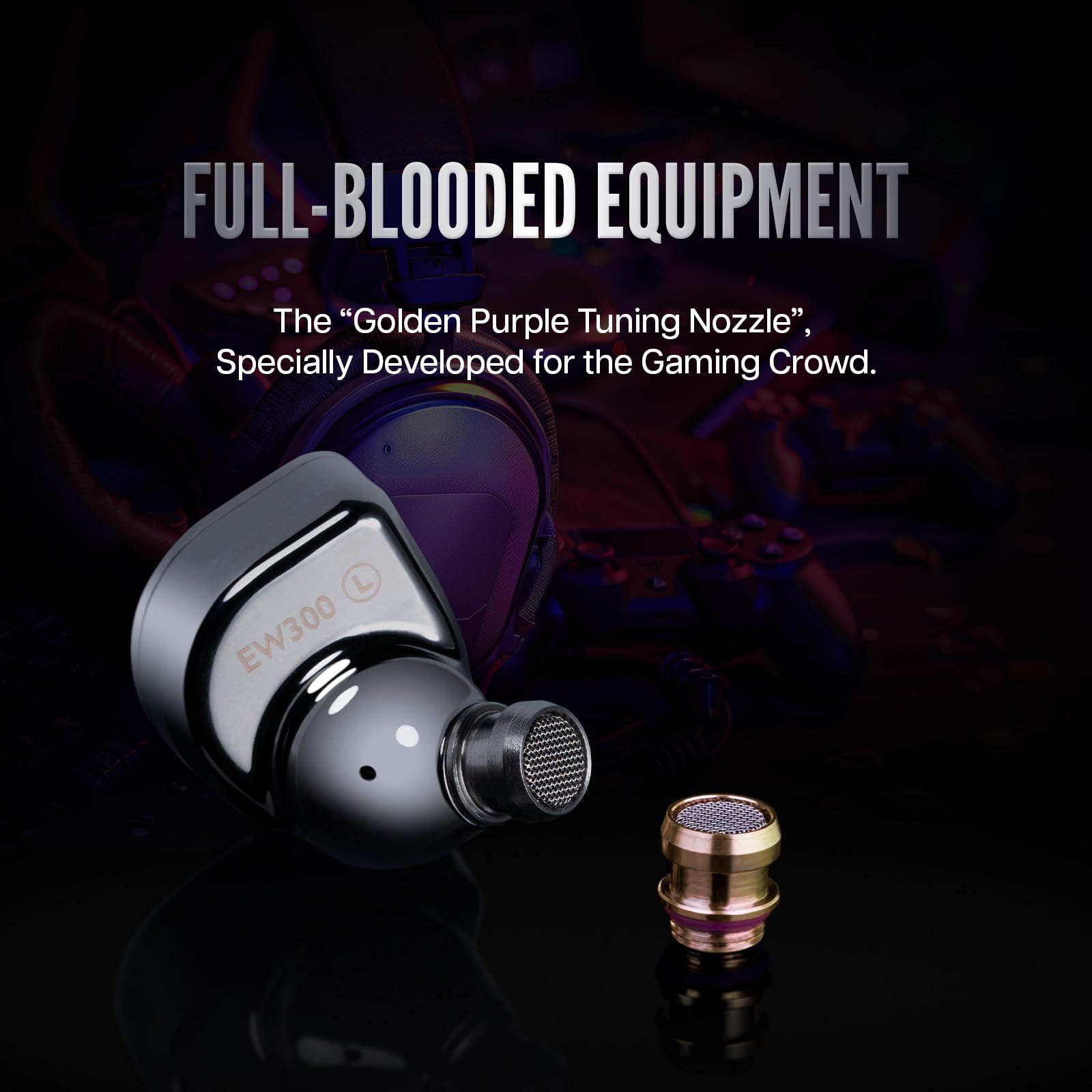 SIMGOT EW300 Hybrid Driver In-Ear Monitors - 1DD+1Planar+1PZT Wired Audiophile Earbuds with Detachable Nozzles & Silver-Plated OFC Cable for Gaming, Music Listening & Professional Audio (Standard Edition)