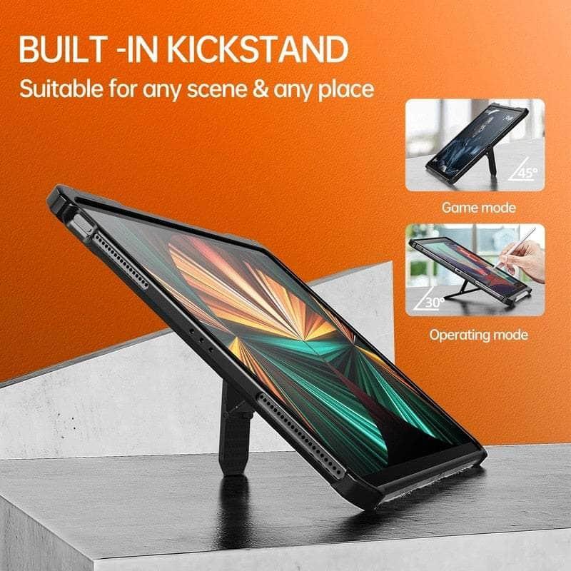 Military Shockproof iPad Air 5 Case with Rugged Kickstand - Ultimate Protection for Outdoor Adventures, Construction Sites & Extreme Environments