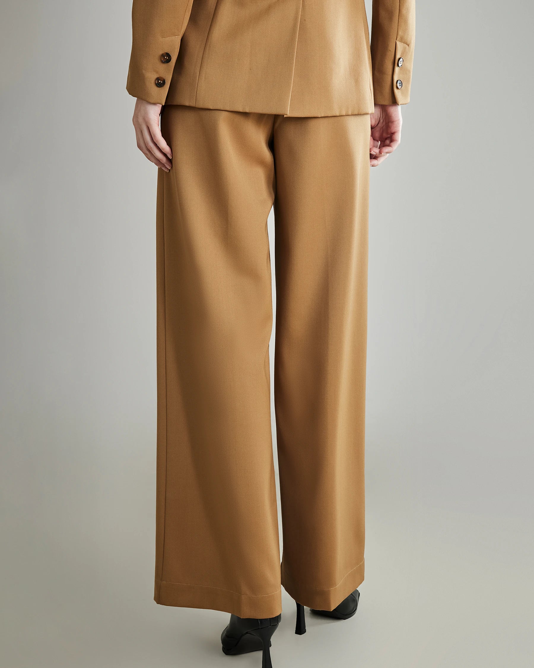 Women's High Waist Pleated Wool Wide Leg Pants - Comfortable & Stylish Winter Trousers for Office, Travel & Casual Wear