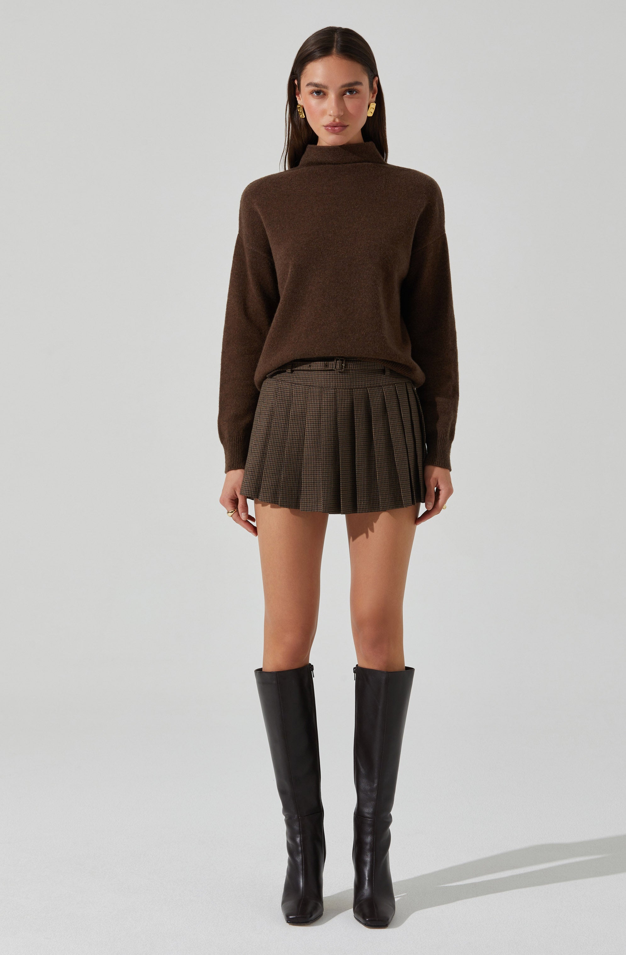 Adley Mock Neck Wool Sweater for Women - Soft Winter Knit Pullover - Perfect for Office, Date Night & Casual Outfits