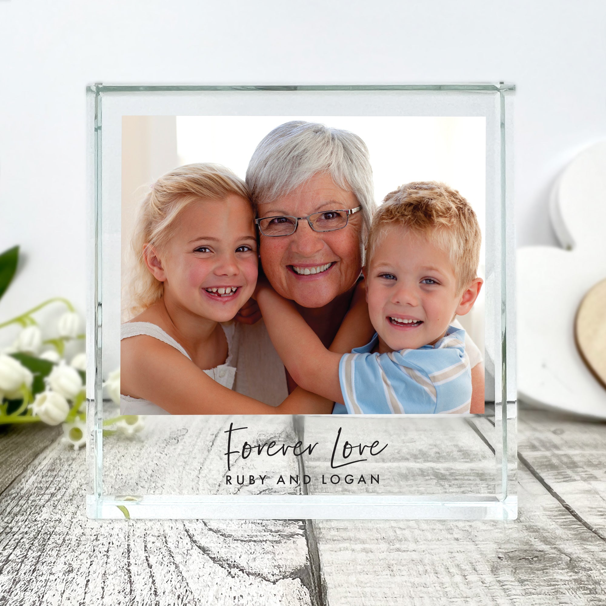 Personalized Engraved Crystal Keepsake with Custom Message & Photo - Perfect for Anniversaries, Weddings, and Special Gifts