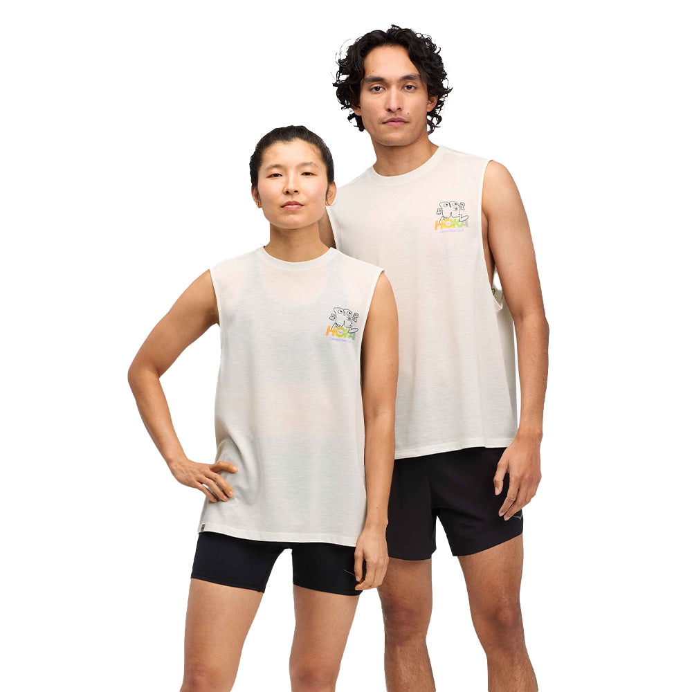 HOKA ONE ONE GlideTech Sleeveless Running Shirt - Lightweight Breathable Performance Top for Men & Women - Ideal for Jogging, Gym Workouts and Outdoor Activities