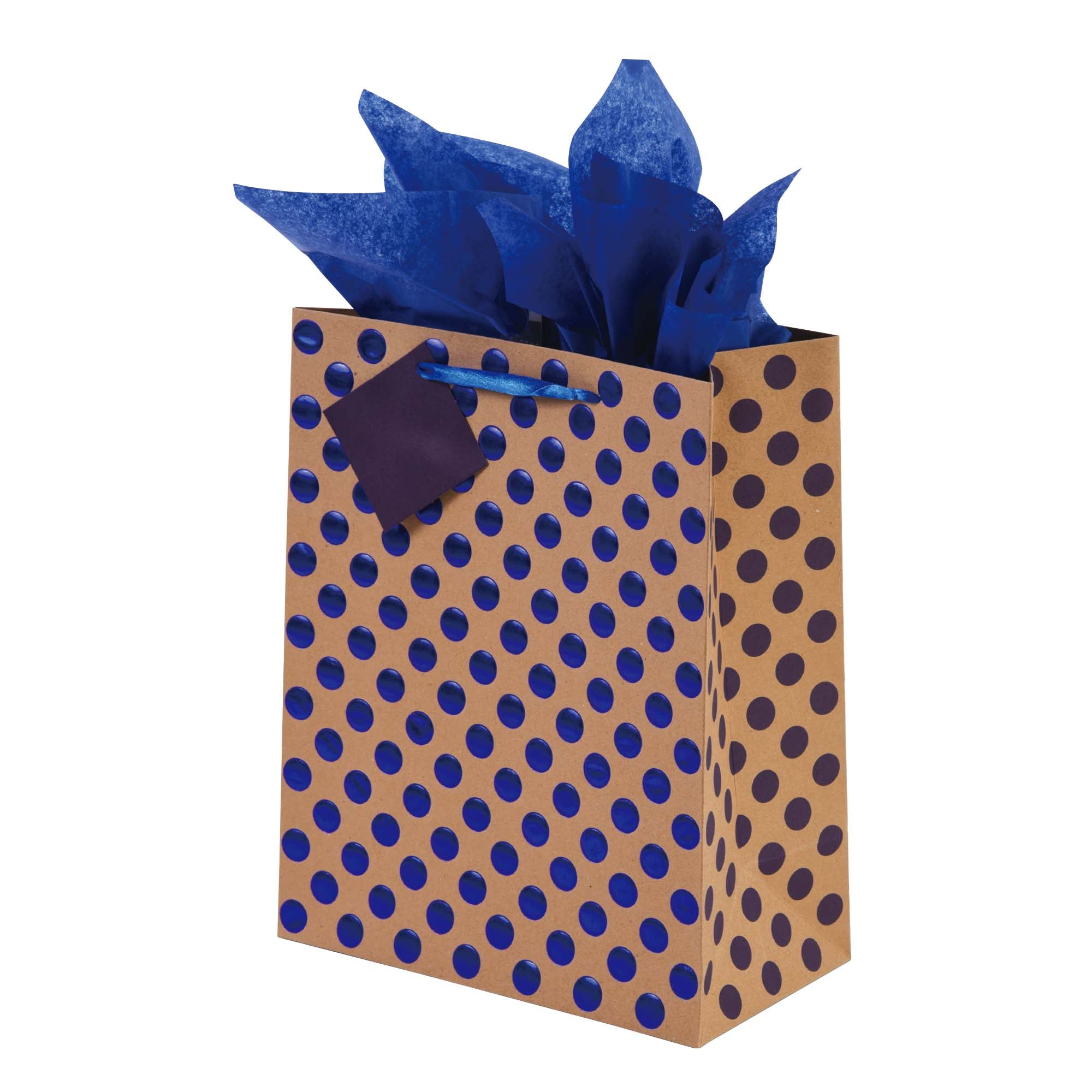 Large Dot Embossed Hot Stamping Kraft Party Bags - 4 Stylish Designs & Colors for Birthday, Wedding & Gift Packaging