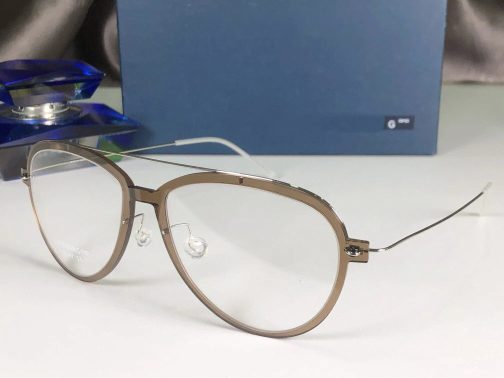 Aimee Unisex Full Rim Oval Double Bridge Titanium Eyeglasses 46547 - Lightweight Durable Frame for Reading, Work & Fashion - Perfect for Office, School & Everyday Wear