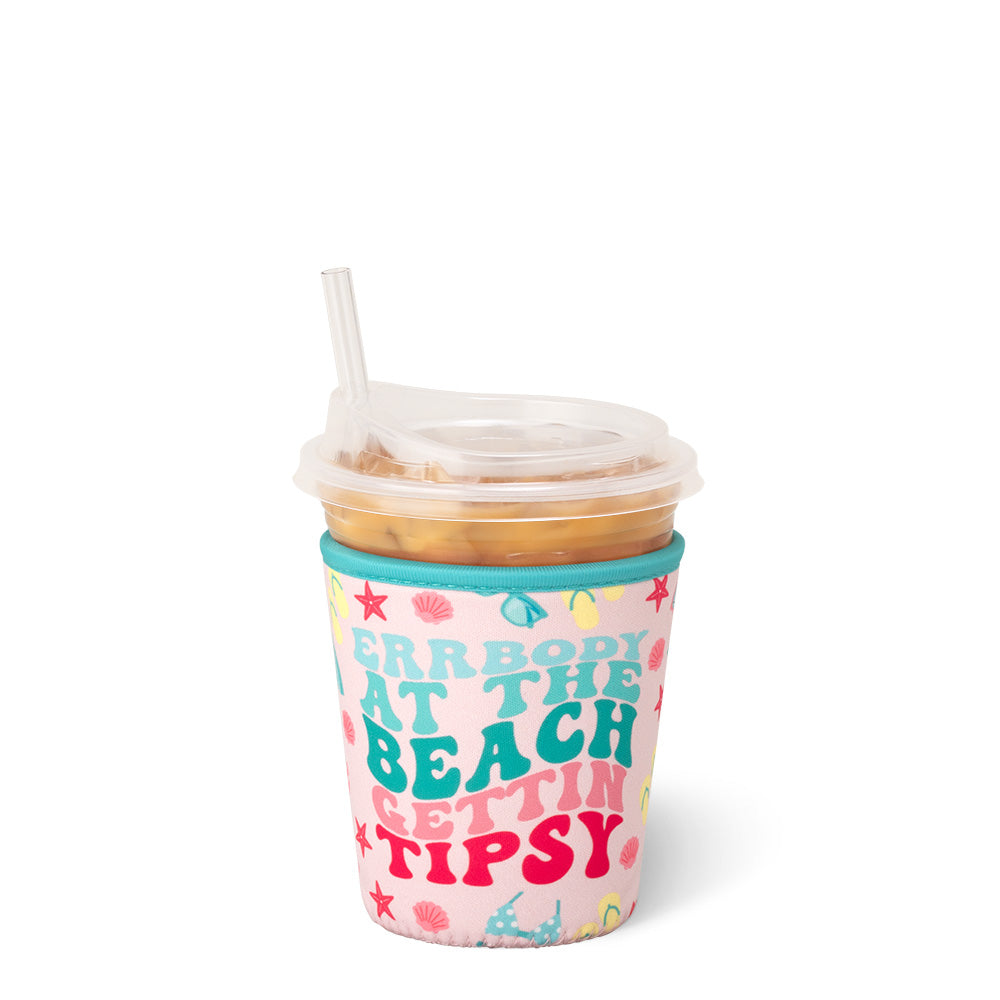 Errbody At The Beach Small Iced Cup Coolie - Insulated Can Cooler for Drinks, Perfect for Pool Parties, Beach Trips & Outdoor Events