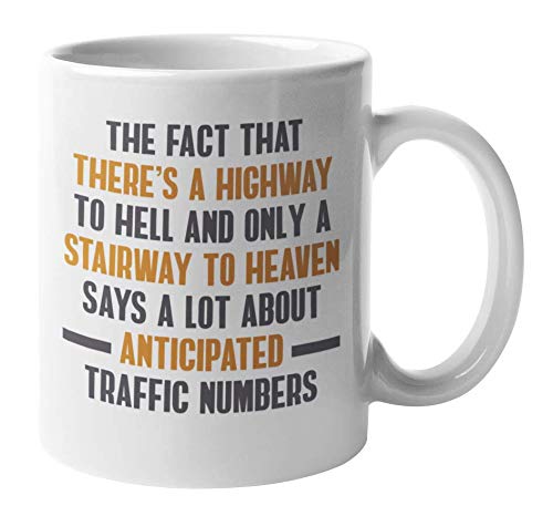 70s & 80s Rock Music Lover's Highway to Hell Coffee Mug - 11oz Ceramic Cup for AC/DC Fans - Perfect for Home, Office & Gift Giving