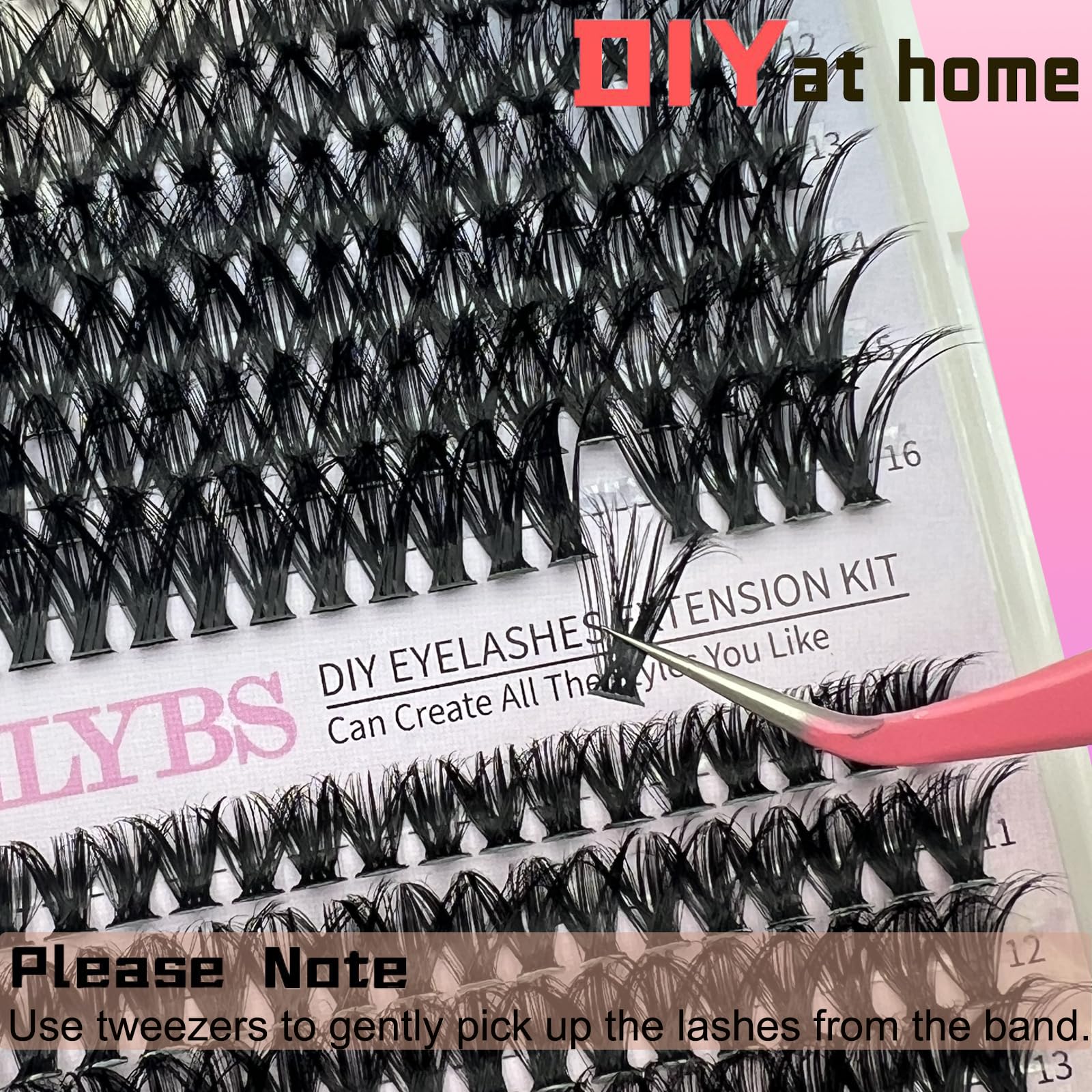 280Pcs DIY Lash Clusters - 40D & 50D Mix, 10-16MM Wispy Fluffy Individual Eyelash Extensions with C/D Curl & Thin Band for Natural Look | Perfect for Home Use, Parties & Special Occasions by TIMELABS