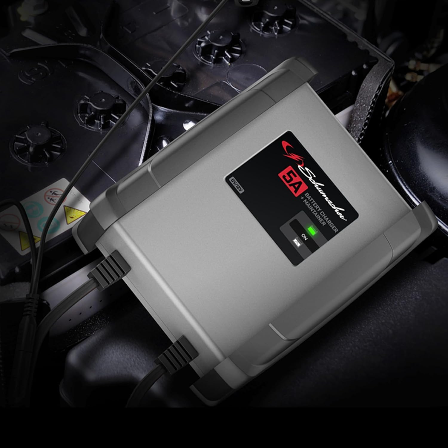 Schumacher SC1609-5A 6V/12V Fully Automatic Battery Charger & Maintainer - 5Amp Smart Charger for Car, Motorcycle, ATV, Boat & Power Sports Batteries | Ideal for Winter Storage & Long-Term Maintenance