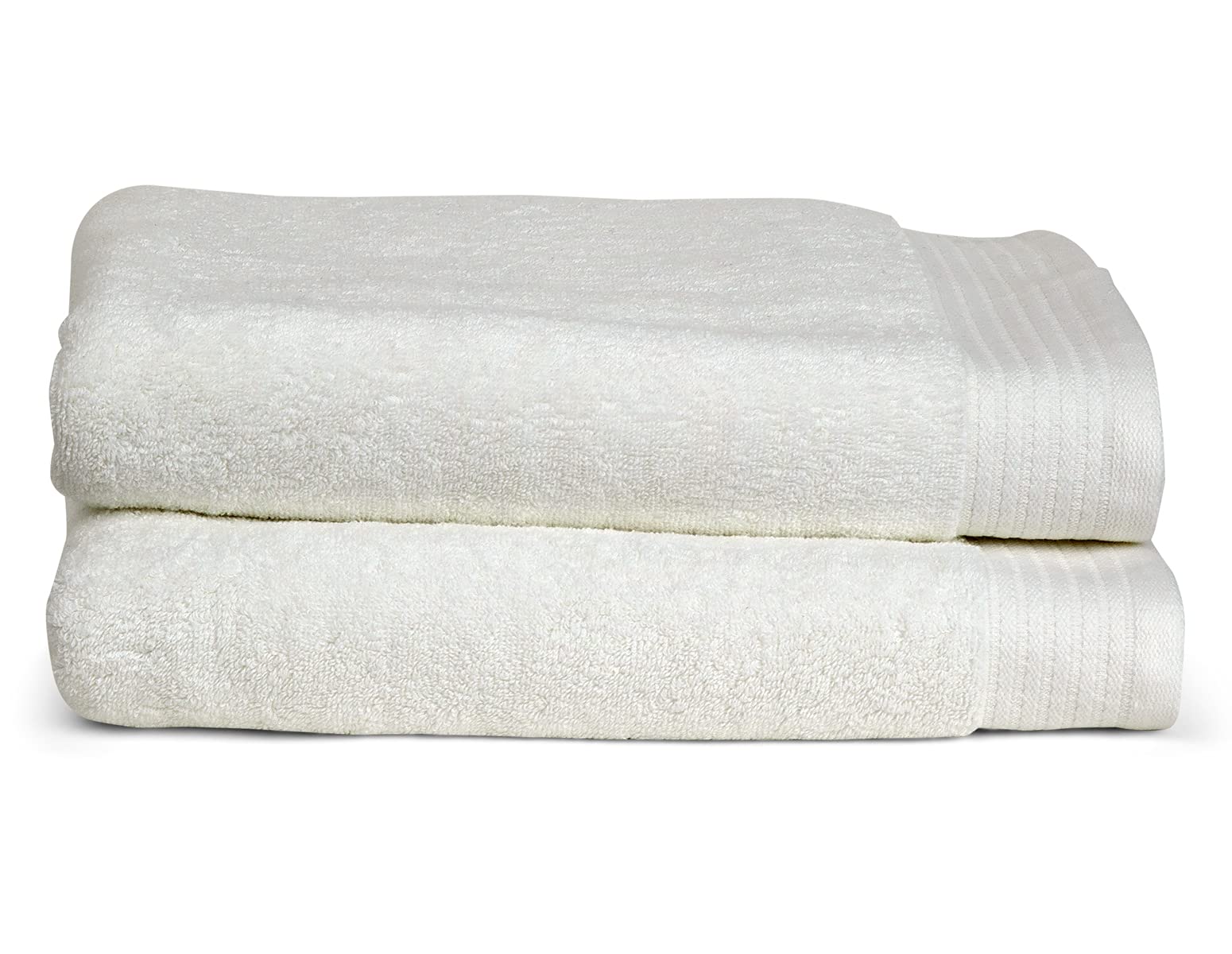 Luxury Bath Towels Set of 2 - 100% Turkish Cotton, Ultra Soft & Highly Absorbent, White - Perfect for Spa, Bathroom & Hotel Use