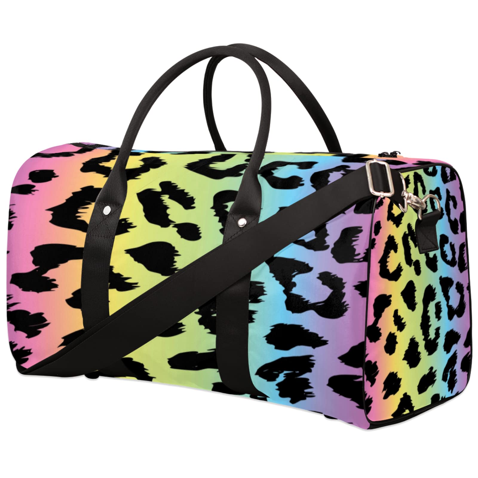 Colorful Leopard Print Waterproof Travel Duffel Bag - Gym Sports Weekender Carry On Bag for Women & Men | Perfect for Overnight Trips, Workouts & Weekend Getaways
