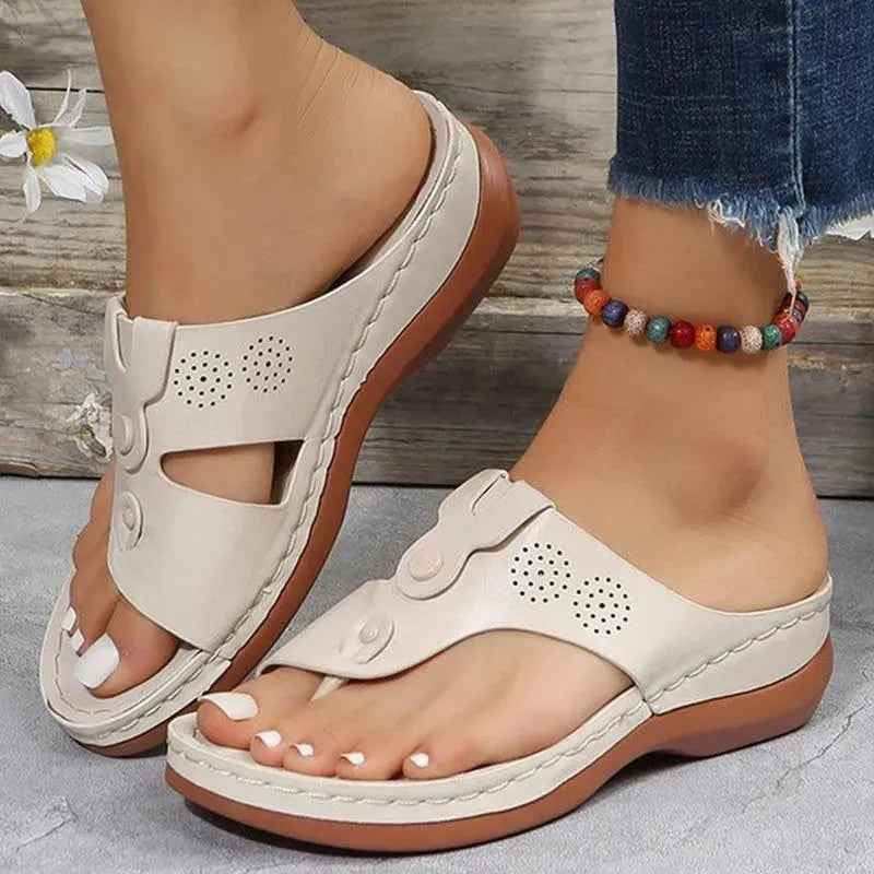 Comfortable Summer Low Heel Wedge Sandals for Women - Breathable Casual Shoes for Beach, Vacation & Everyday Wear