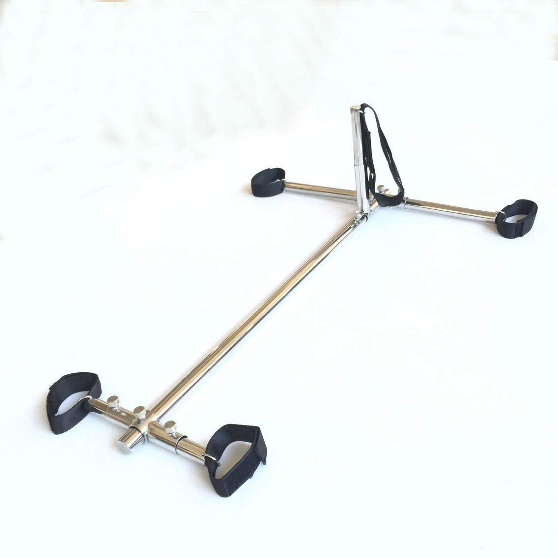 Premium Stainless Steel BDSM Bondage Frame with Spreader Bar, Hand & Ankle Cuffs, Collar - Heavy Duty Restraint Rack for Adult Play, BDSM Dungeon, and Kink Scenes