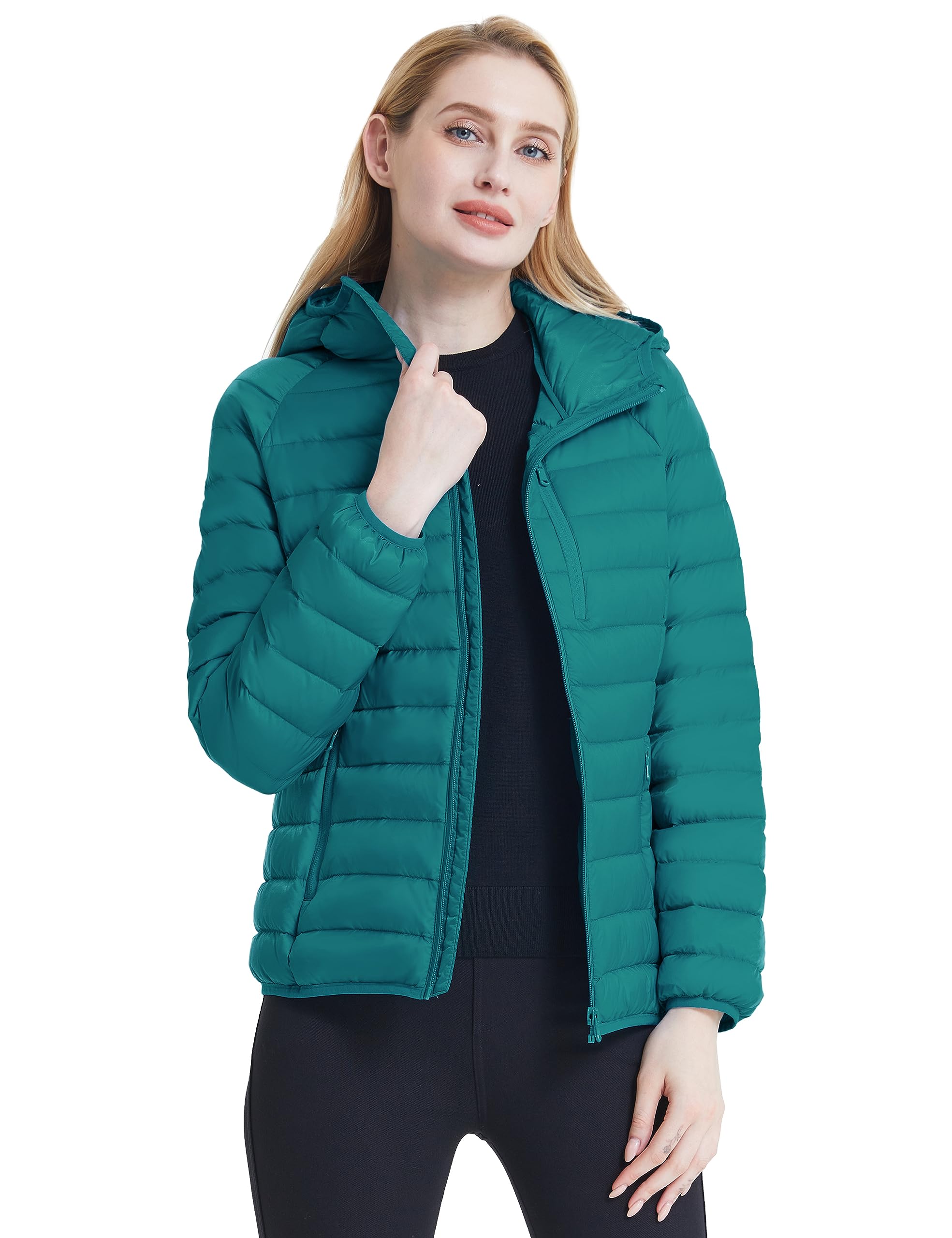 Wantdo Women's Lightweight Packable Down Jacket - Hooded Winter Puffer Coat for Outdoor Activities, Travel & Cold Weather
