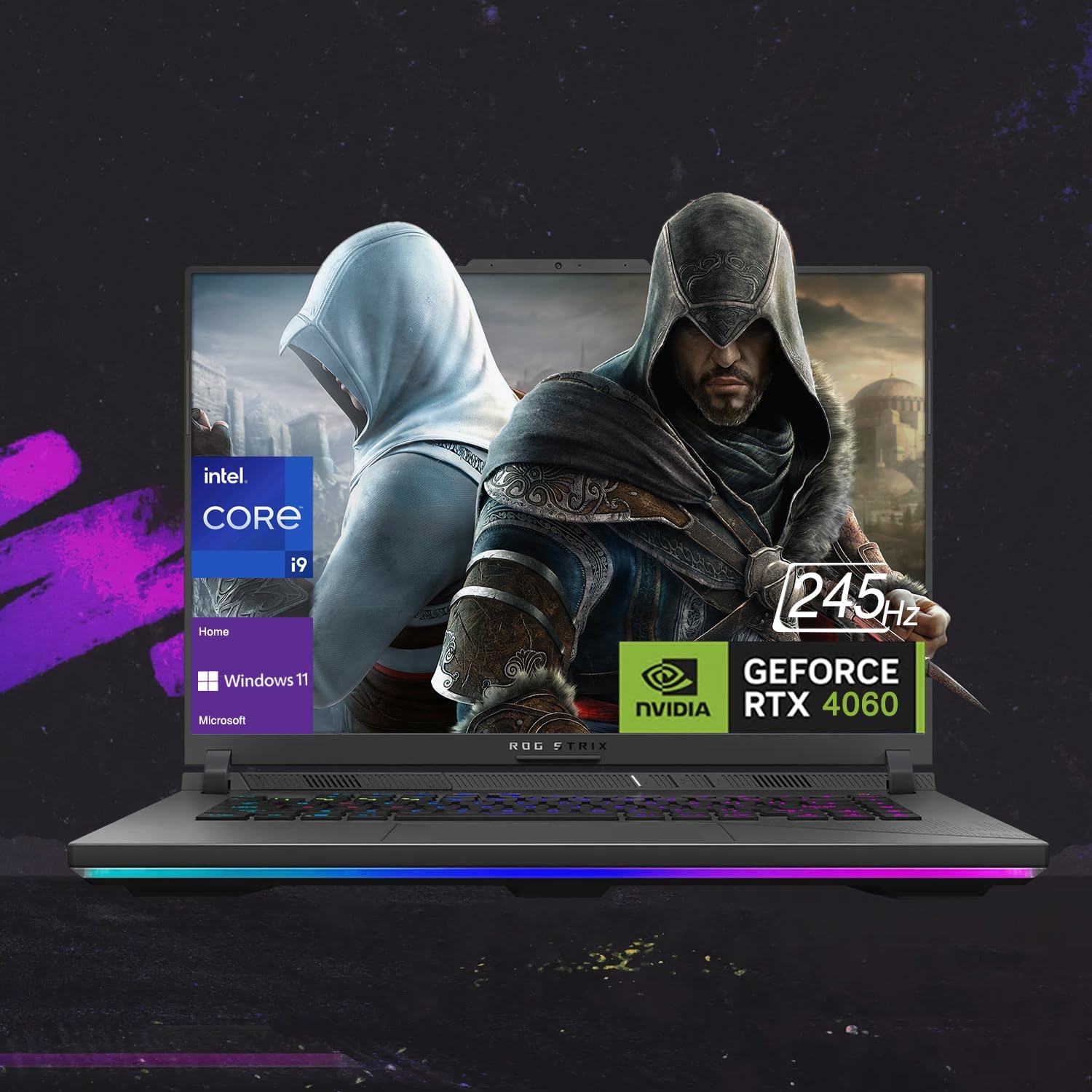 ASUS ROG Strix 16 Gaming Laptop - Intel Core i9 Processor, 16GB RAM, NVIDIA GeForce RTX 4060, 1TB SSD, Windows 11 Home, 240Hz Display, Gray | Perfect for High-Performance Gaming, Streaming & Content Creation